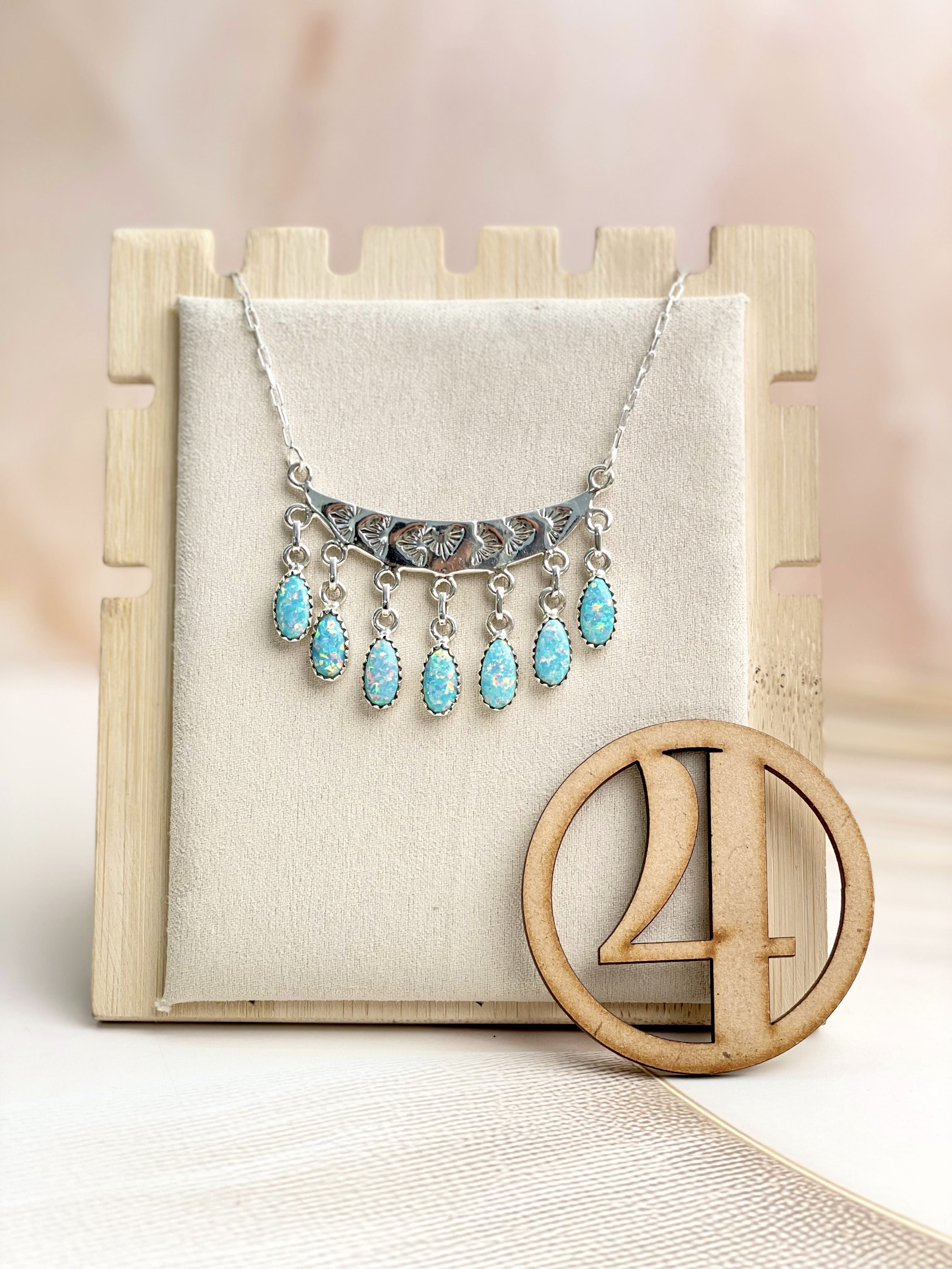 Boho Opal Tassels Necklace Sno 16-Necklaces-Krush Kandy, Women's Online Fashion Boutique Located in Phoenix, Arizona (Scottsdale Area)
