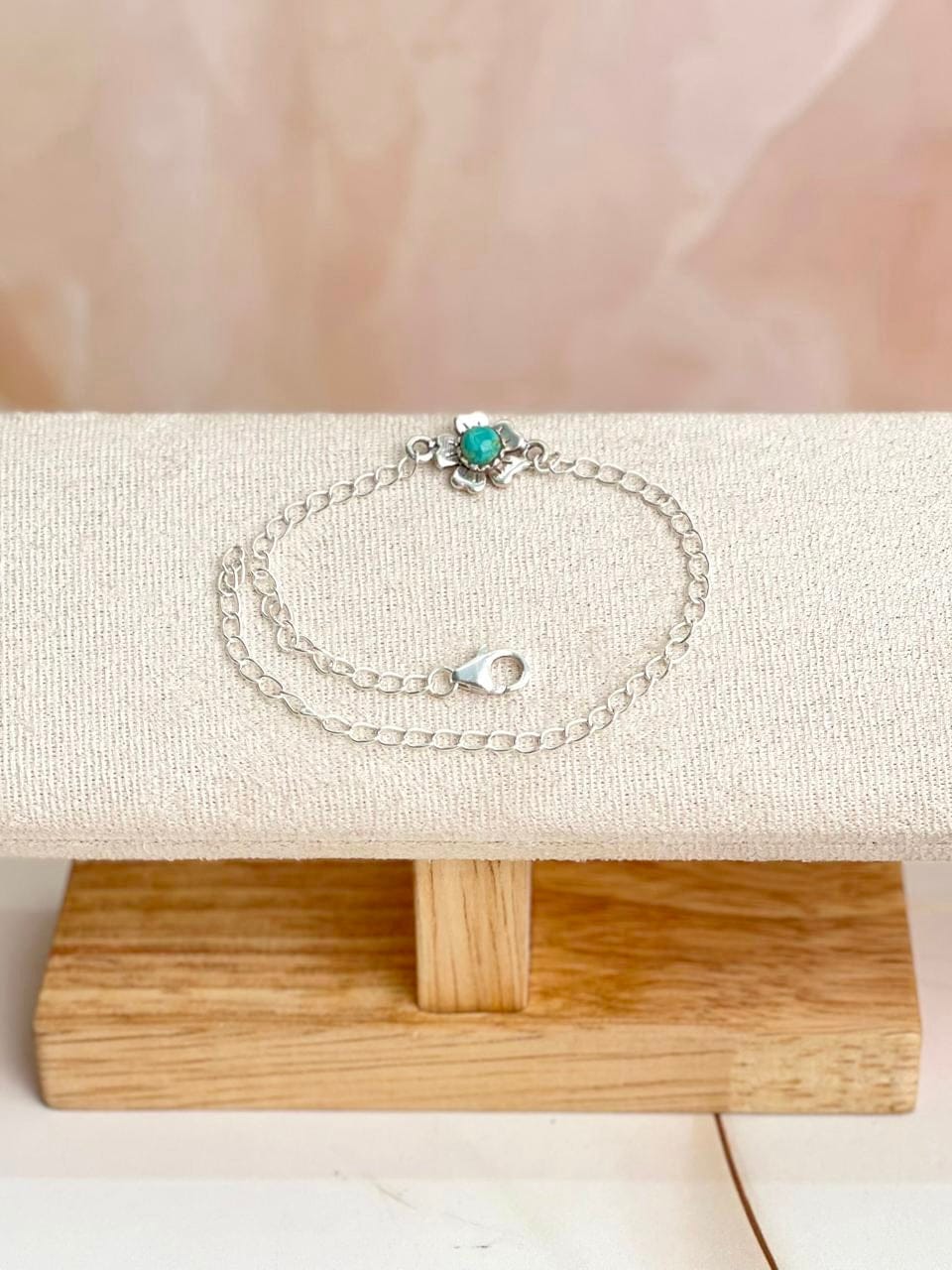 Delicate Silver & Turquoise Flower Bracelets-Bracelets-Krush Kandy, Women's Online Fashion Boutique Located in Phoenix, Arizona (Scottsdale Area)