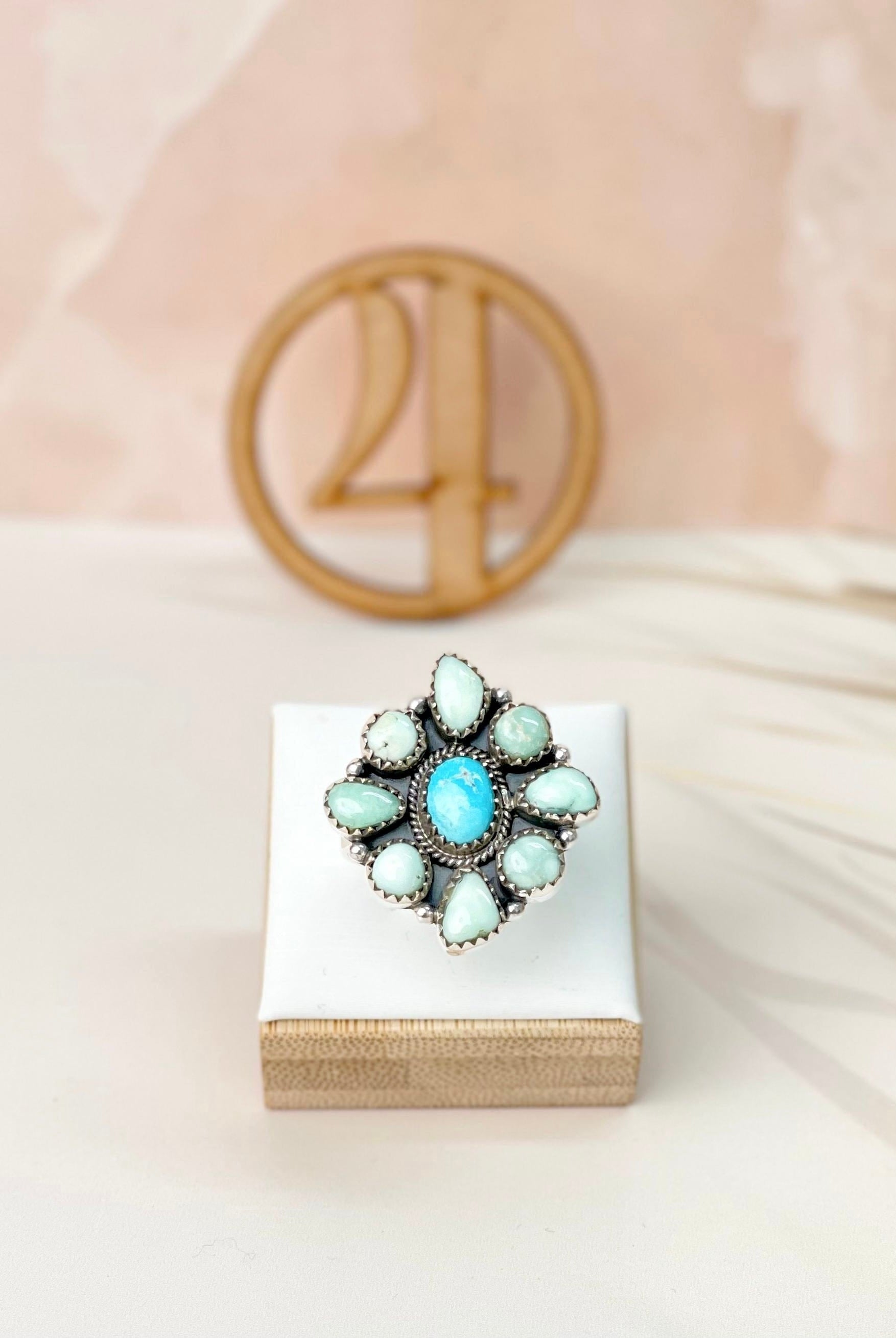 White Water Turquoise & Paloma Western Rings Bno. 12-Rings-Krush Kandy, Women's Online Fashion Boutique Located in Phoenix, Arizona (Scottsdale Area)