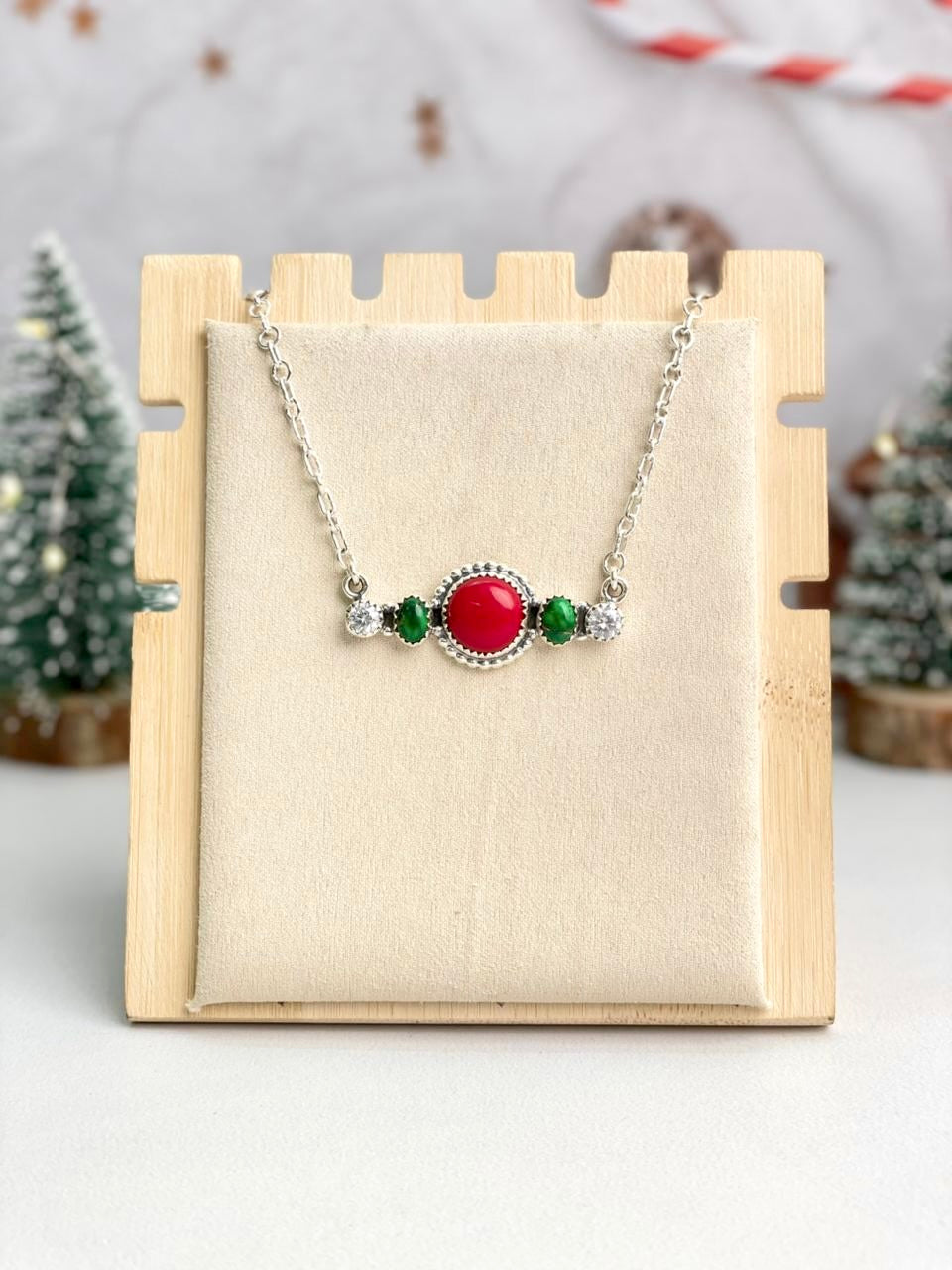 Christmas Cluster Bar Necklace-Necklaces-Krush Kandy, Women's Online Fashion Boutique Located in Phoenix, Arizona (Scottsdale Area)