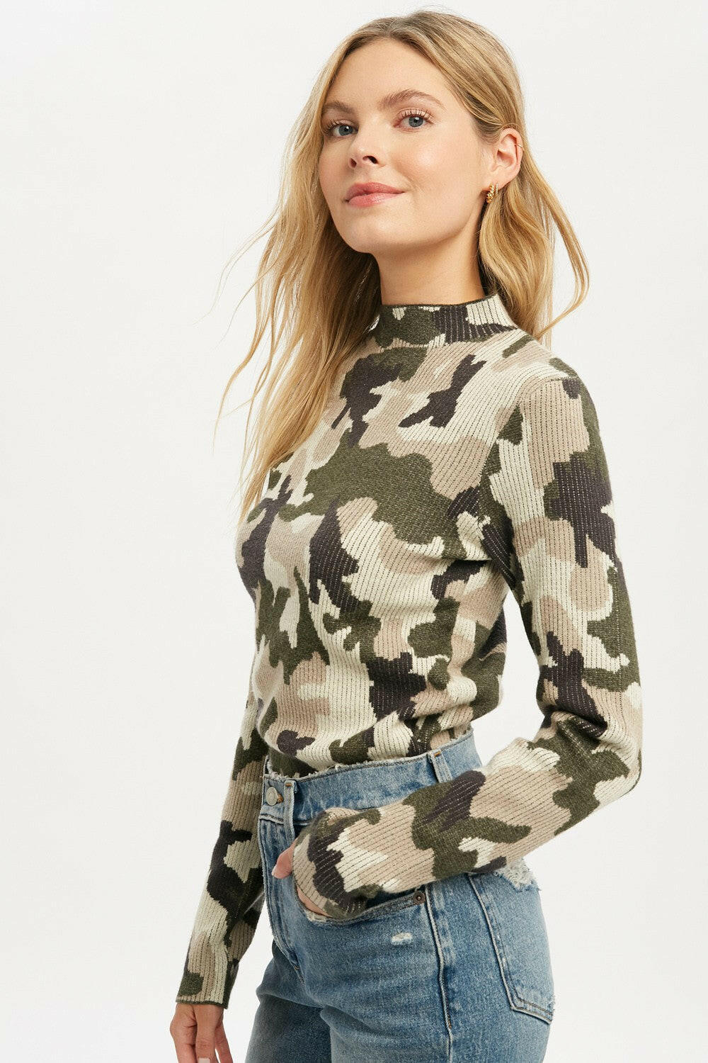 Women's Camouflage Sweater-Sweaters-Krush Kandy, Women's Online Fashion Boutique Located in Phoenix, Arizona (Scottsdale Area)