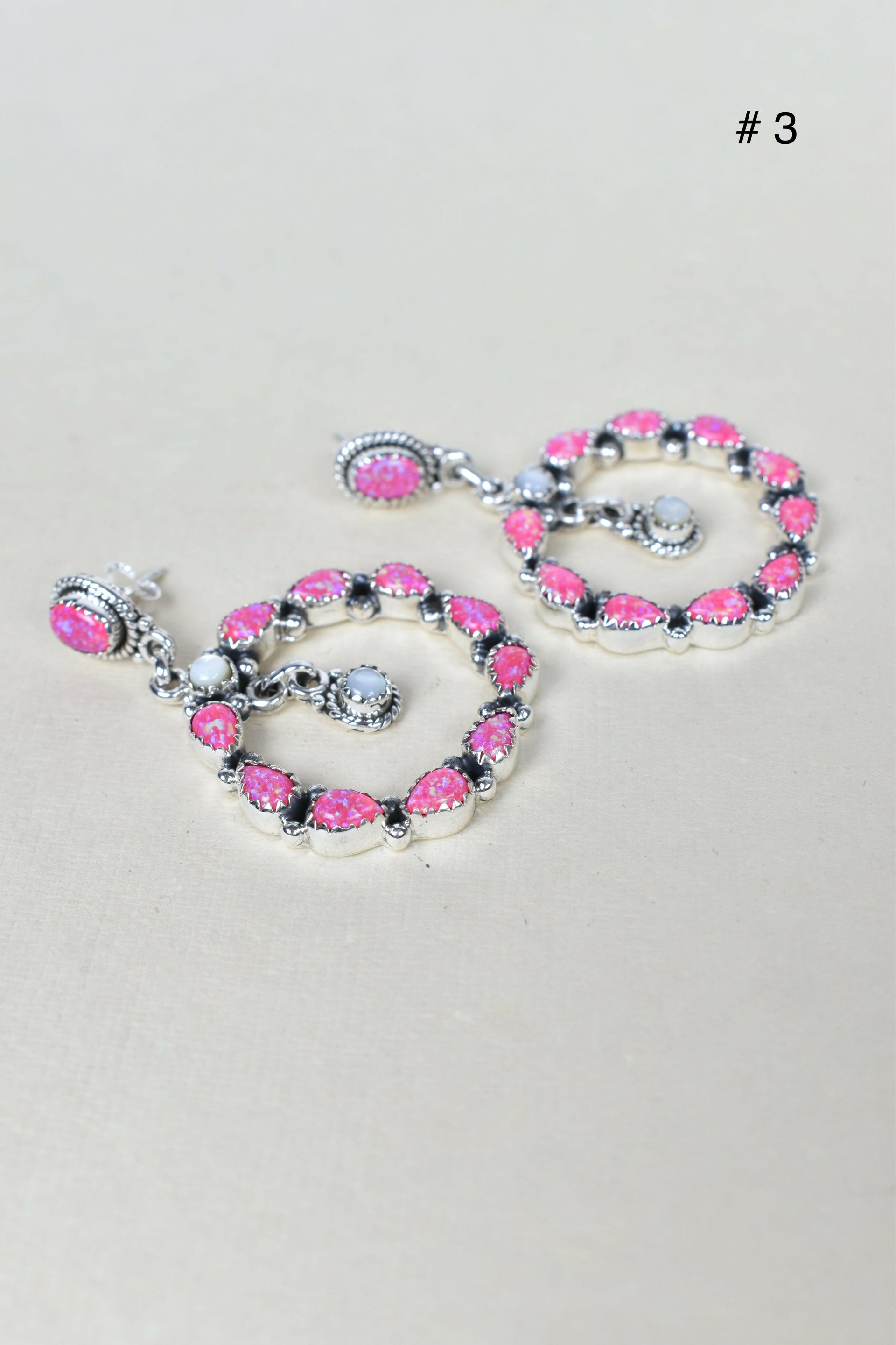 Jeweled Hoop Swing Sterling Silver Earrings-Drop Earrings-Krush Kandy, Women's Online Fashion Boutique Located in Phoenix, Arizona (Scottsdale Area)