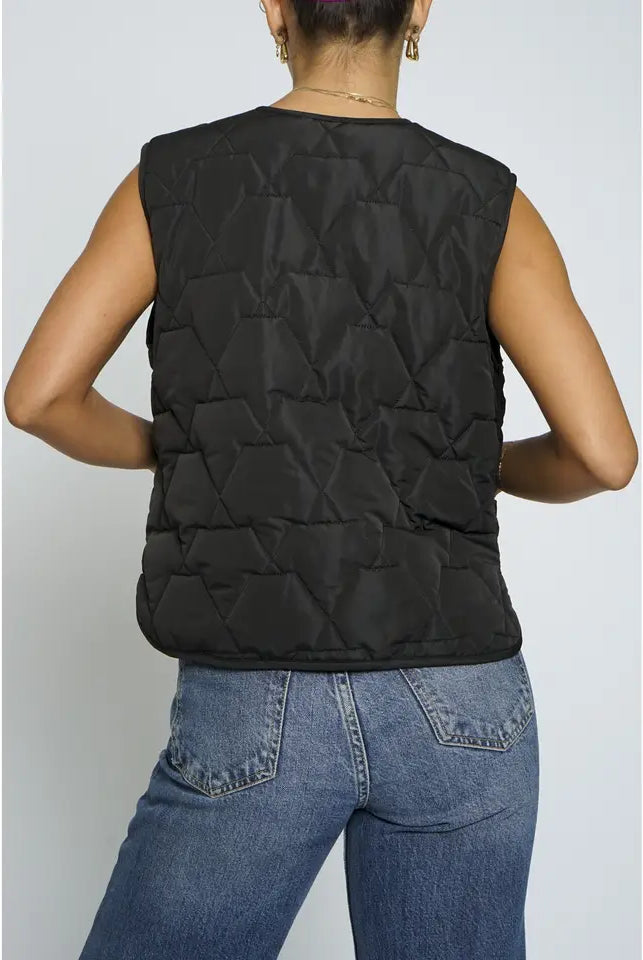 Padded Front Tie Vest-Vests-Krush Kandy, Women's Online Fashion Boutique Located in Phoenix, Arizona (Scottsdale Area)