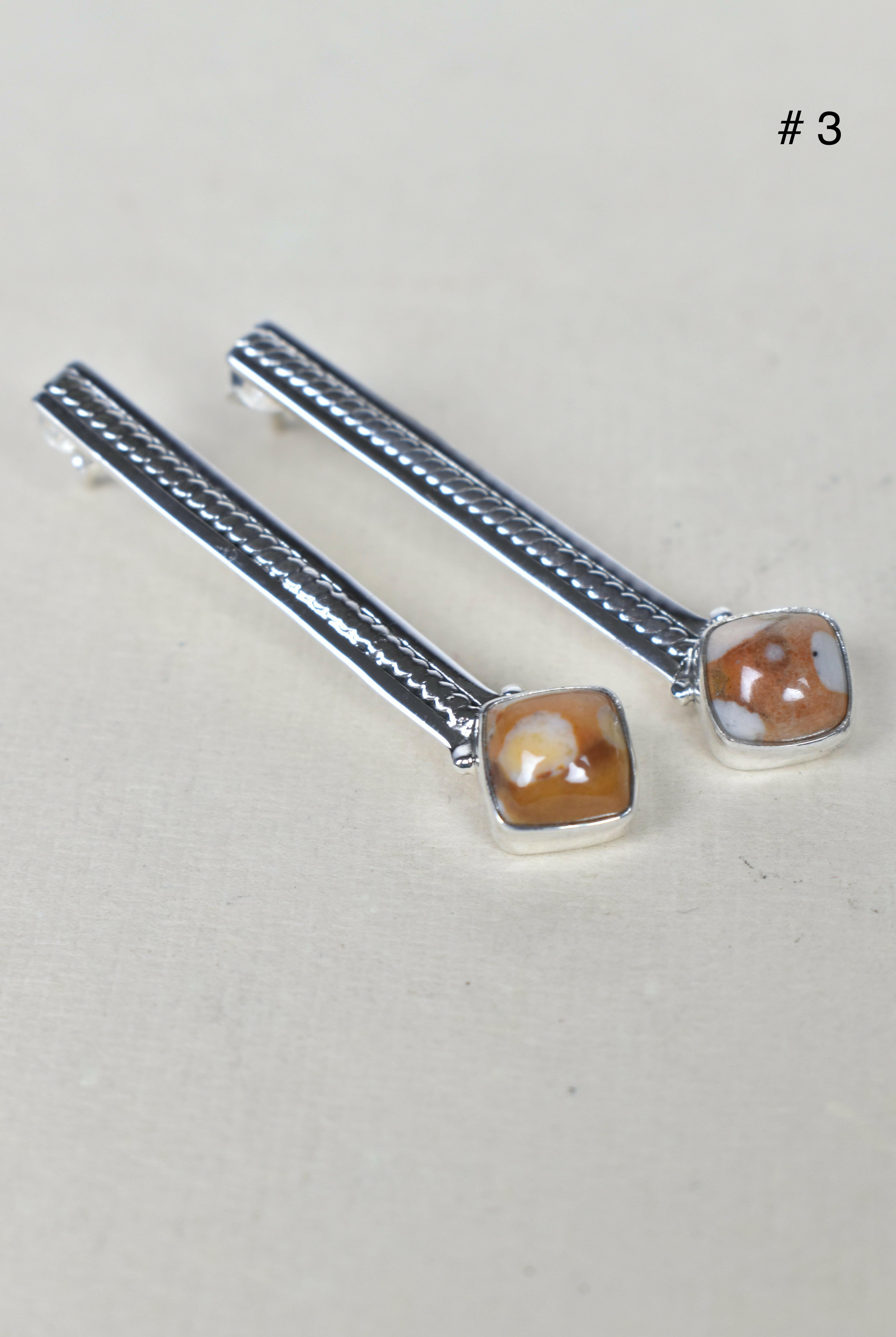 Silver Solitaire Bar Earrings-Drop Earrings-Krush Kandy, Women's Online Fashion Boutique Located in Phoenix, Arizona (Scottsdale Area)