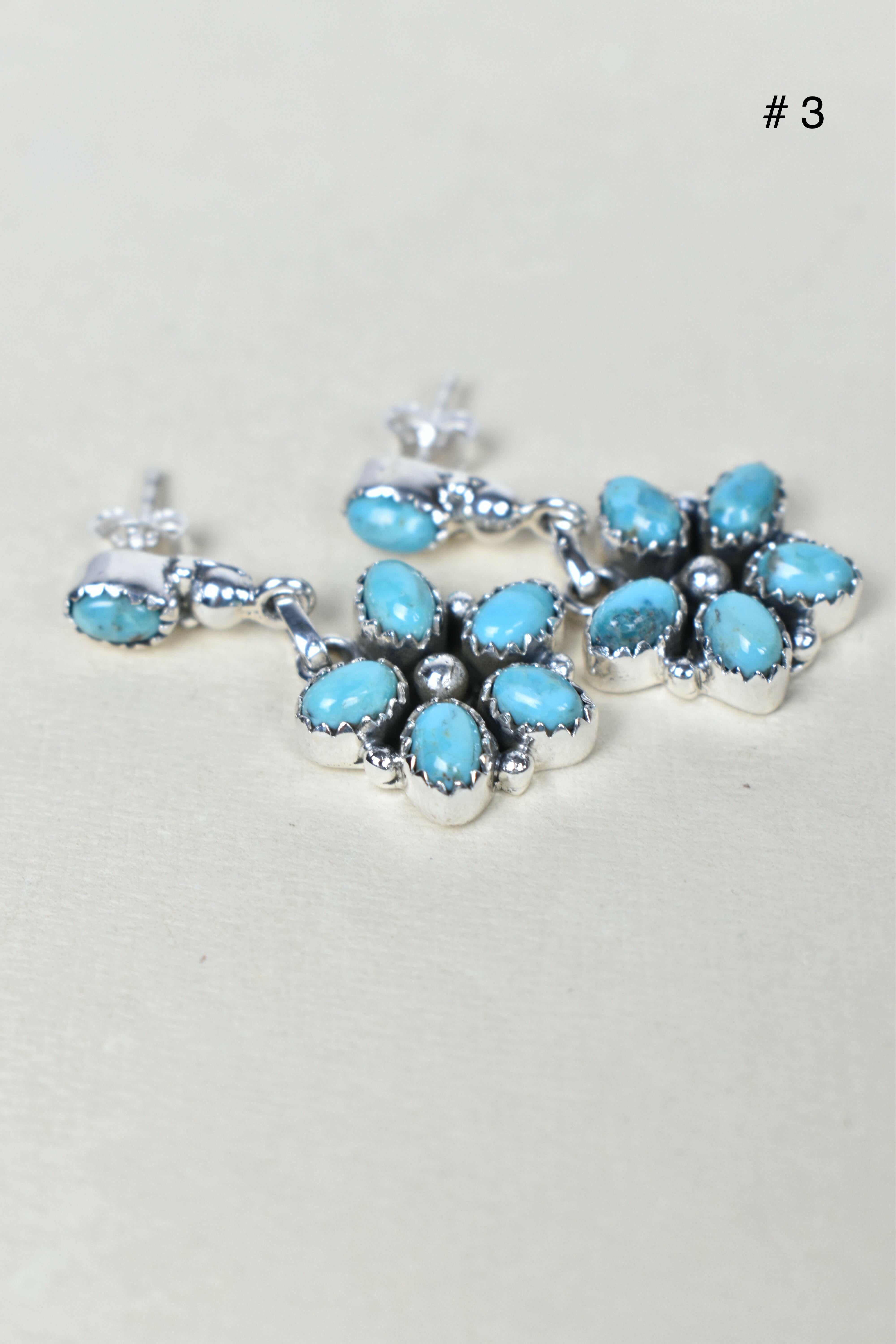 Pentapetal Post Sterling Silver Earrings-Drop Earrings-Krush Kandy, Women's Online Fashion Boutique Located in Phoenix, Arizona (Scottsdale Area)