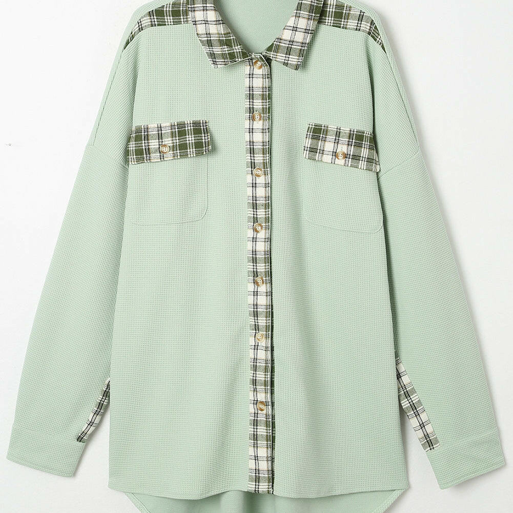 Plaid Button Down Collared Jacket-Krush Kandy, Women's Online Fashion Boutique Located in Phoenix, Arizona (Scottsdale Area)