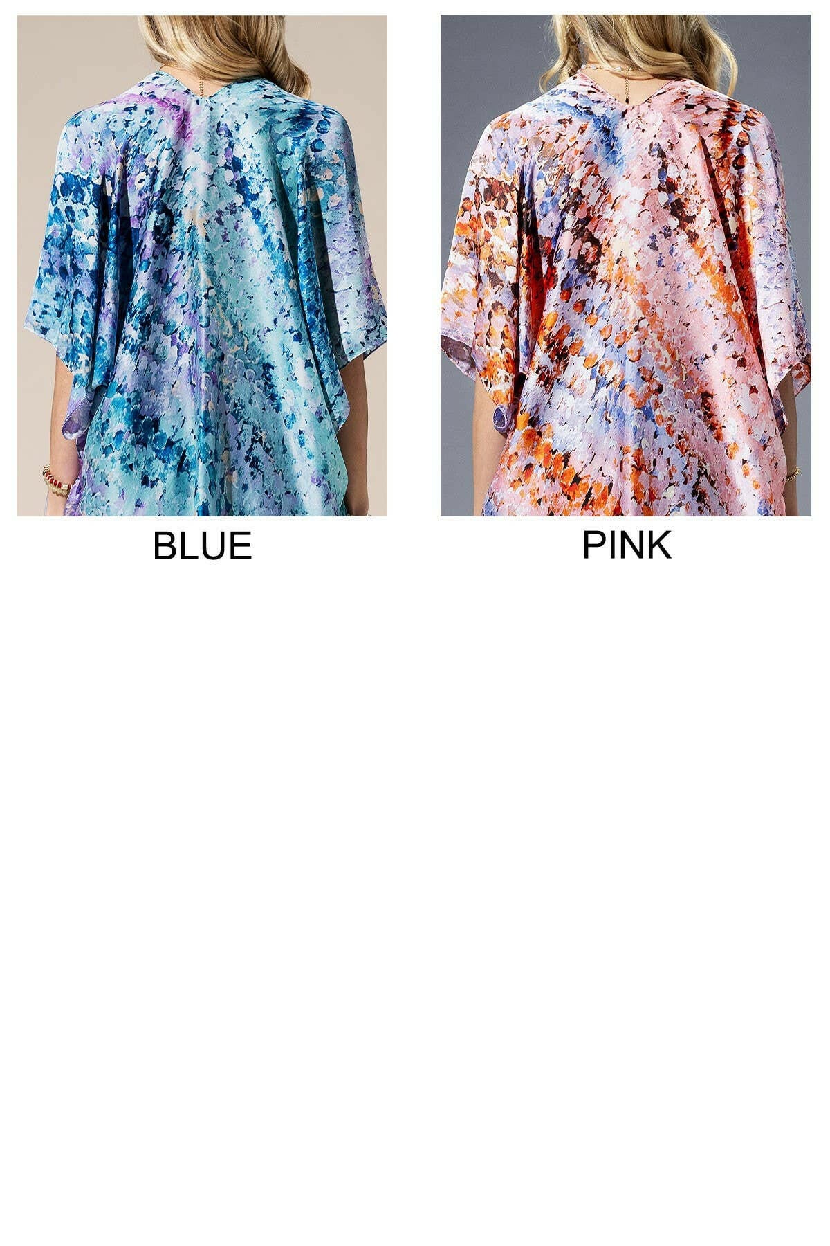 Abstract Print Silky Feel Kimono-Kimono-Krush Kandy, Women's Online Fashion Boutique Located in Phoenix, Arizona (Scottsdale Area)