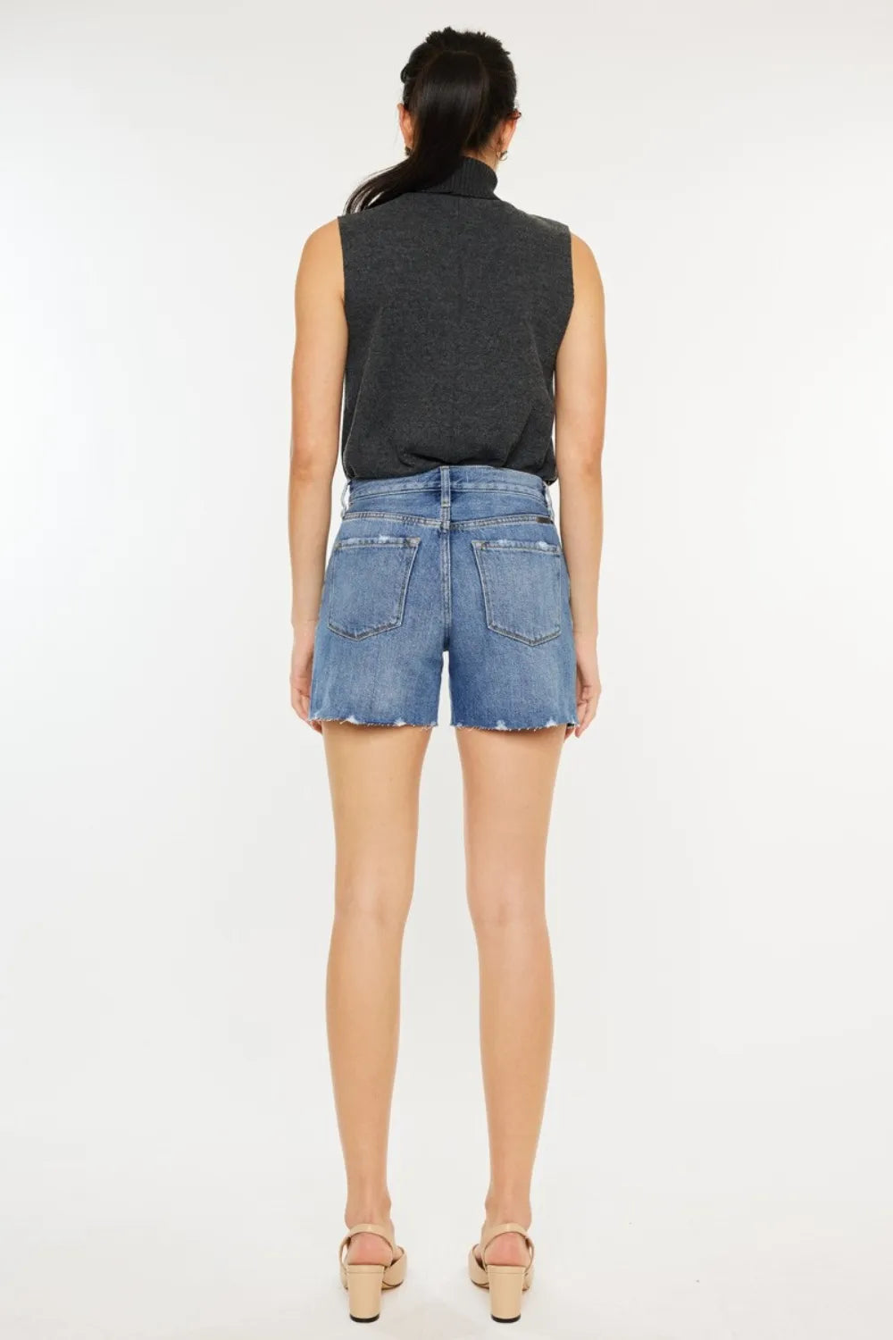 Kancan Distressed High Waist Denim Shorts-Denim-Krush Kandy, Women's Online Fashion Boutique Located in Phoenix, Arizona (Scottsdale Area)