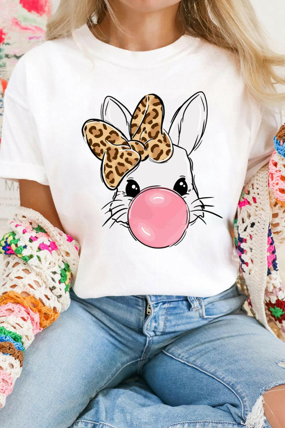 Bubblegum Bunny Graphic Tee-Graphic Tees-Krush Kandy, Women's Online Fashion Boutique Located in Phoenix, Arizona (Scottsdale Area)