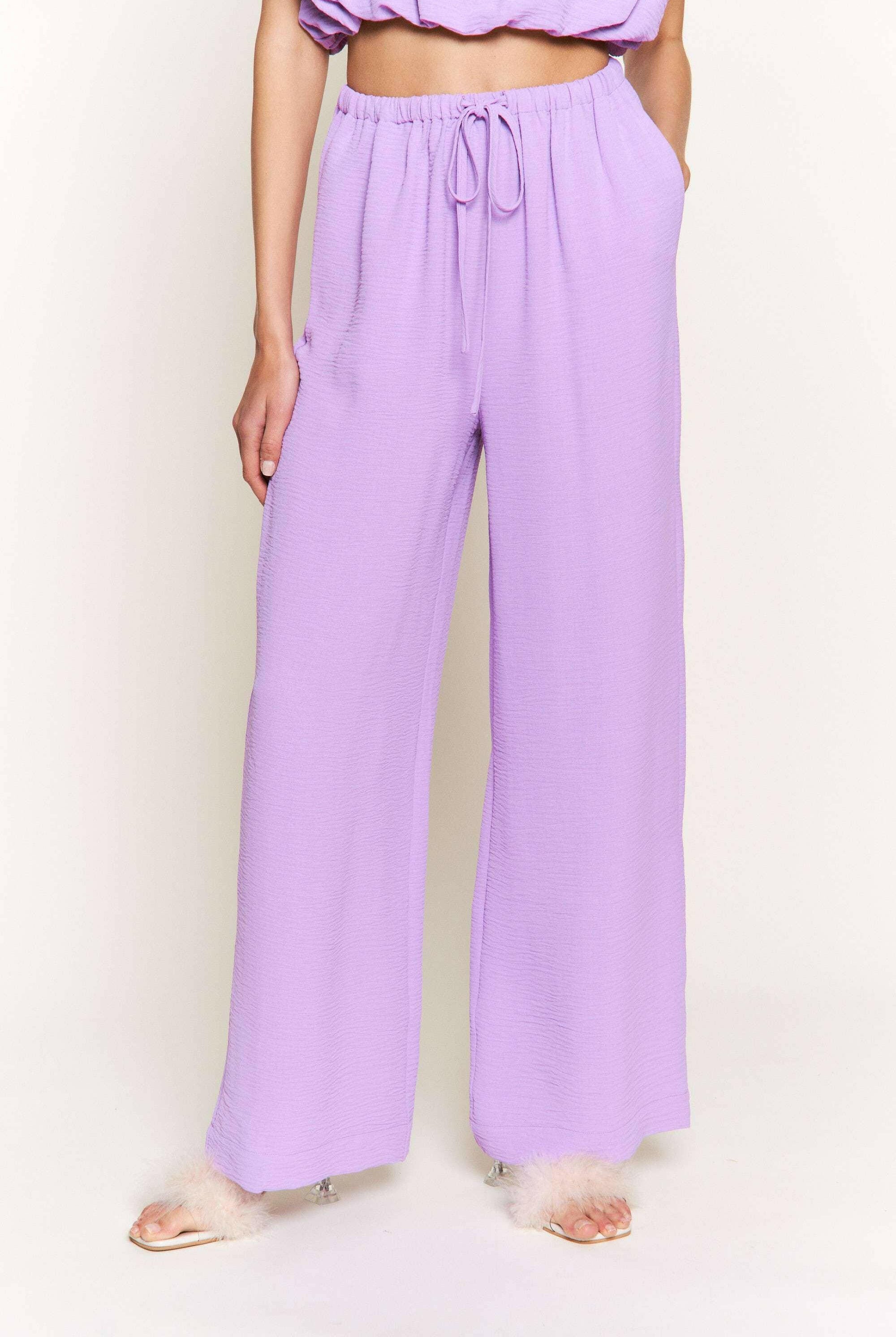 Lilac Lounge Wide Leg Pants-Pants-Krush Kandy, Women's Online Fashion Boutique Located in Phoenix, Arizona (Scottsdale Area)