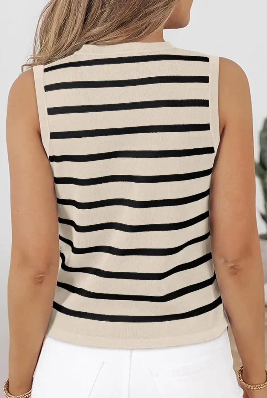 Striped V-Neck Knit Vest-Krush Kandy, Women's Online Fashion Boutique Located in Phoenix, Arizona (Scottsdale Area)