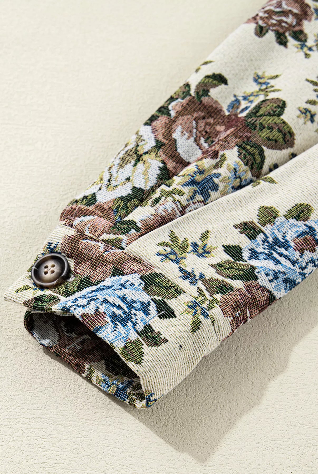 Floral Print Zip Up Contrast Collared Jacket-Jacket-Krush Kandy, Women's Online Fashion Boutique Located in Phoenix, Arizona (Scottsdale Area)