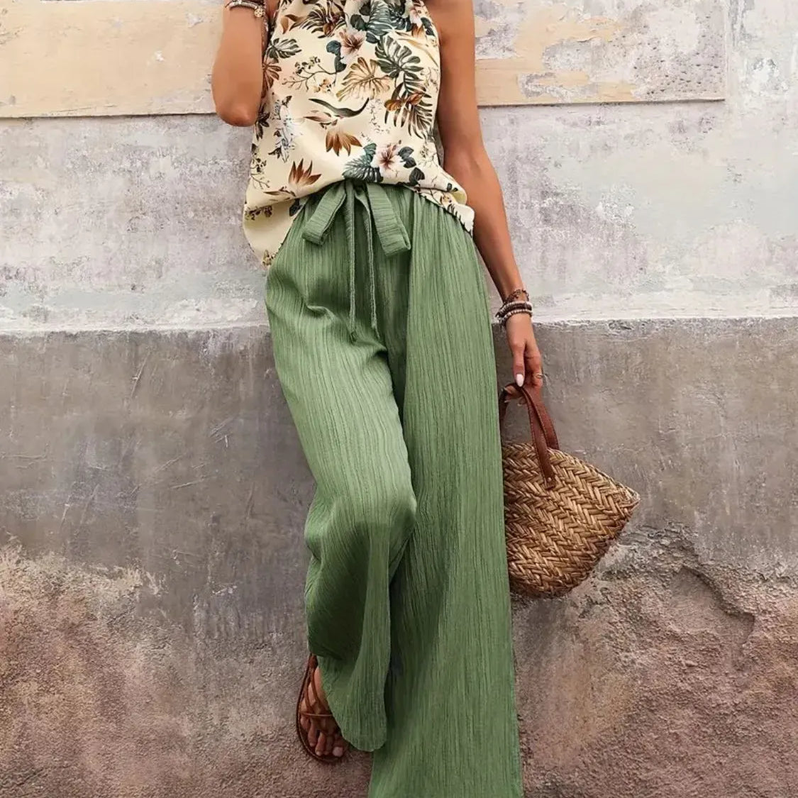 Printed Tank Top and Wide Leg Pants Set-Tops-Krush Kandy, Women's Online Fashion Boutique Located in Phoenix, Arizona (Scottsdale Area)