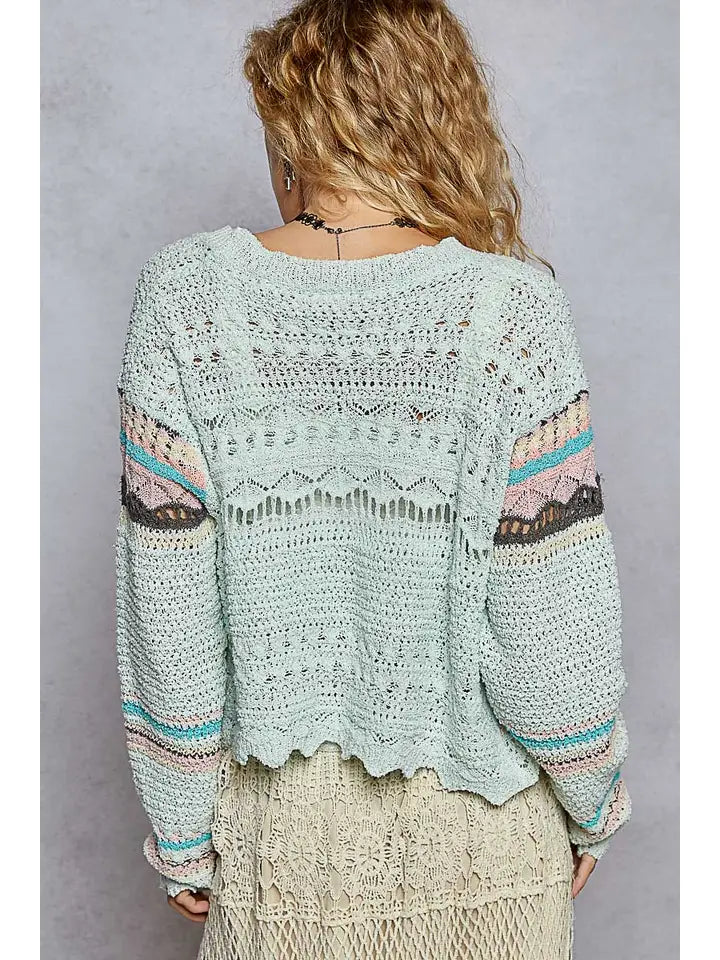 POL Scalloped Edge Detail Pointed Cardigan-Cardigans-Krush Kandy, Women's Online Fashion Boutique Located in Phoenix, Arizona (Scottsdale Area)