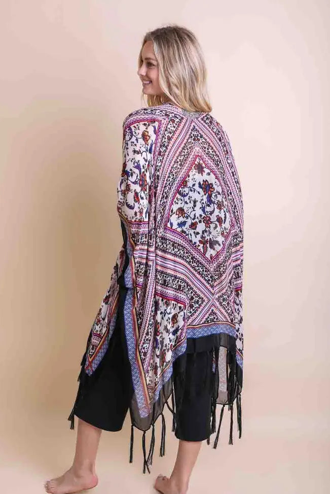 Bohemian Diamond Tassel Kimono-Kimonos-Krush Kandy, Women's Online Fashion Boutique Located in Phoenix, Arizona (Scottsdale Area)