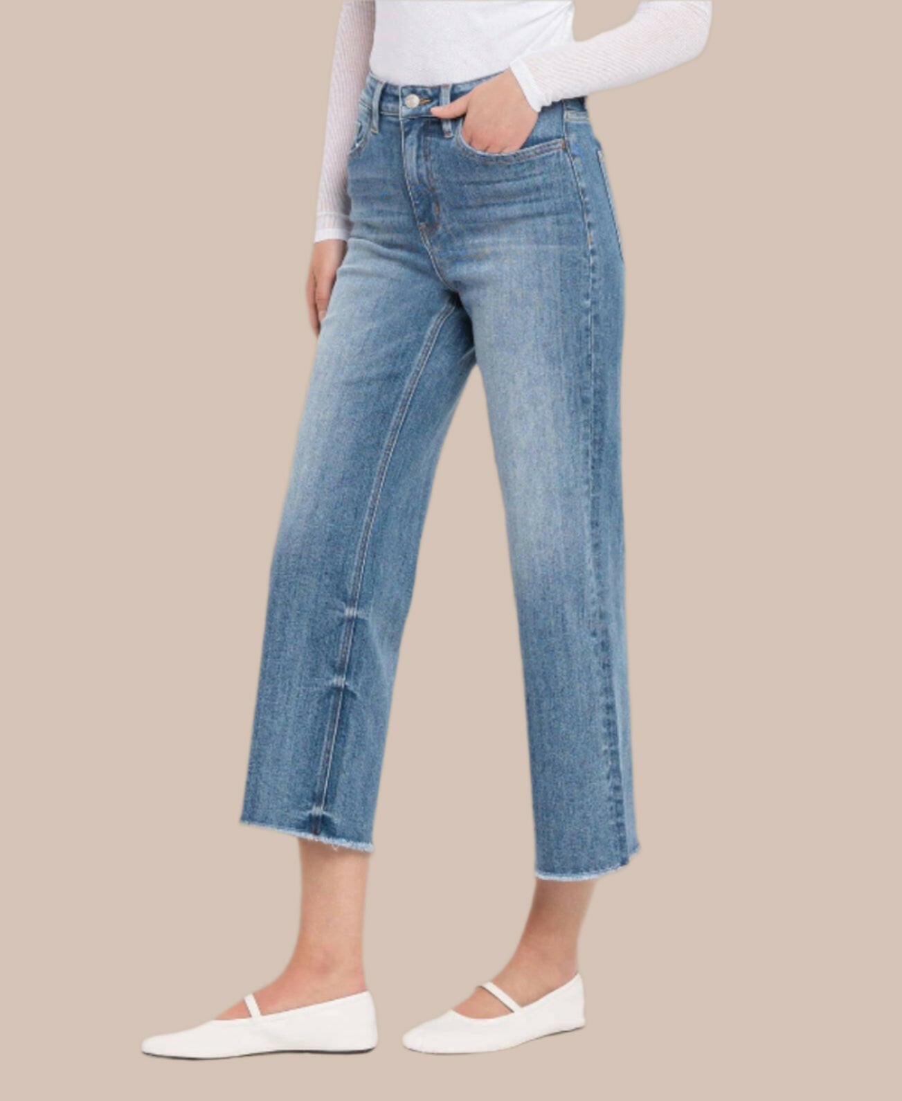 Ridgeview Super High Rise Raw Hem Wide Leg Jeans-Denim-Krush Kandy, Women's Online Fashion Boutique Located in Phoenix, Arizona (Scottsdale Area)