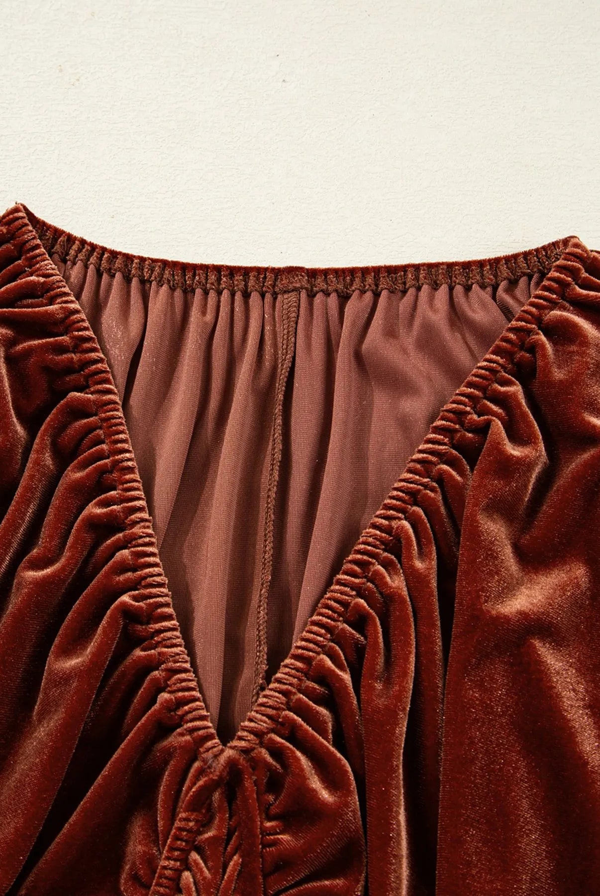 V Neck Puff Sleeve Velvet Dress-Dresses-Krush Kandy, Women's Online Fashion Boutique Located in Phoenix, Arizona (Scottsdale Area)