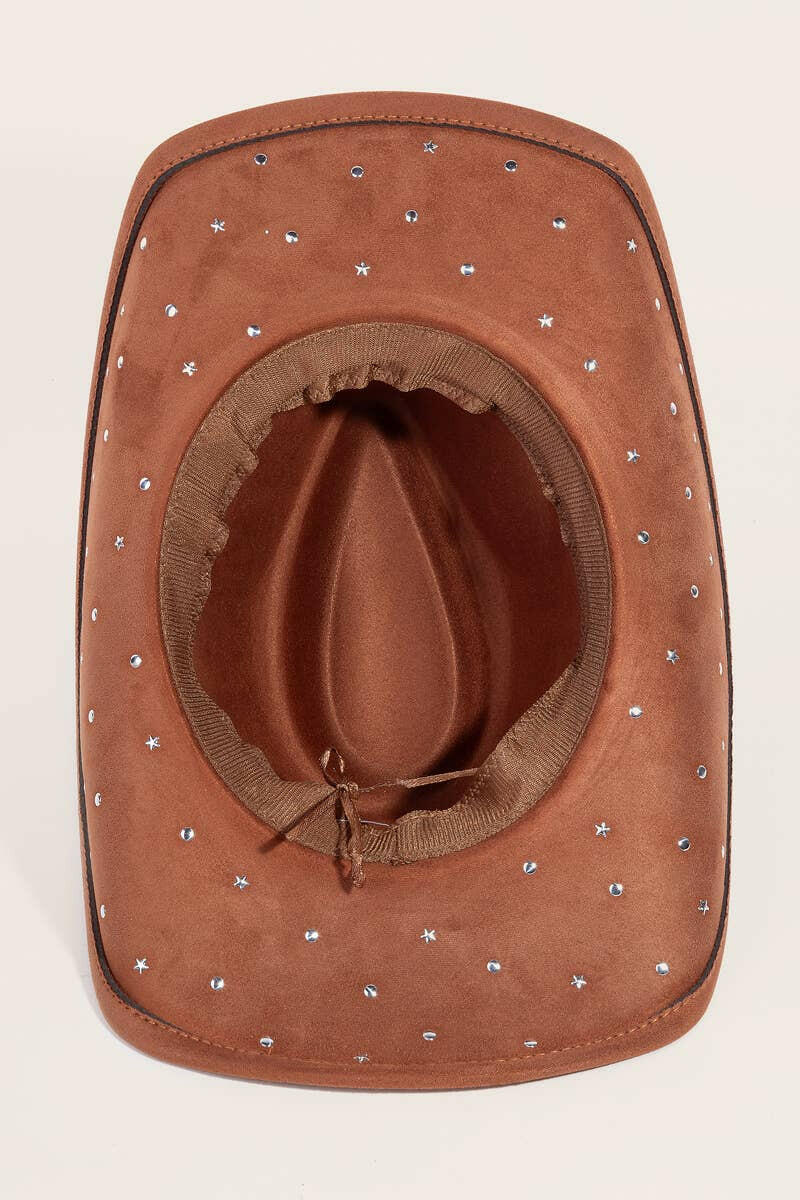 Studded Star Brim Cowboy Hat-Hats-Krush Kandy, Women's Online Fashion Boutique Located in Phoenix, Arizona (Scottsdale Area)