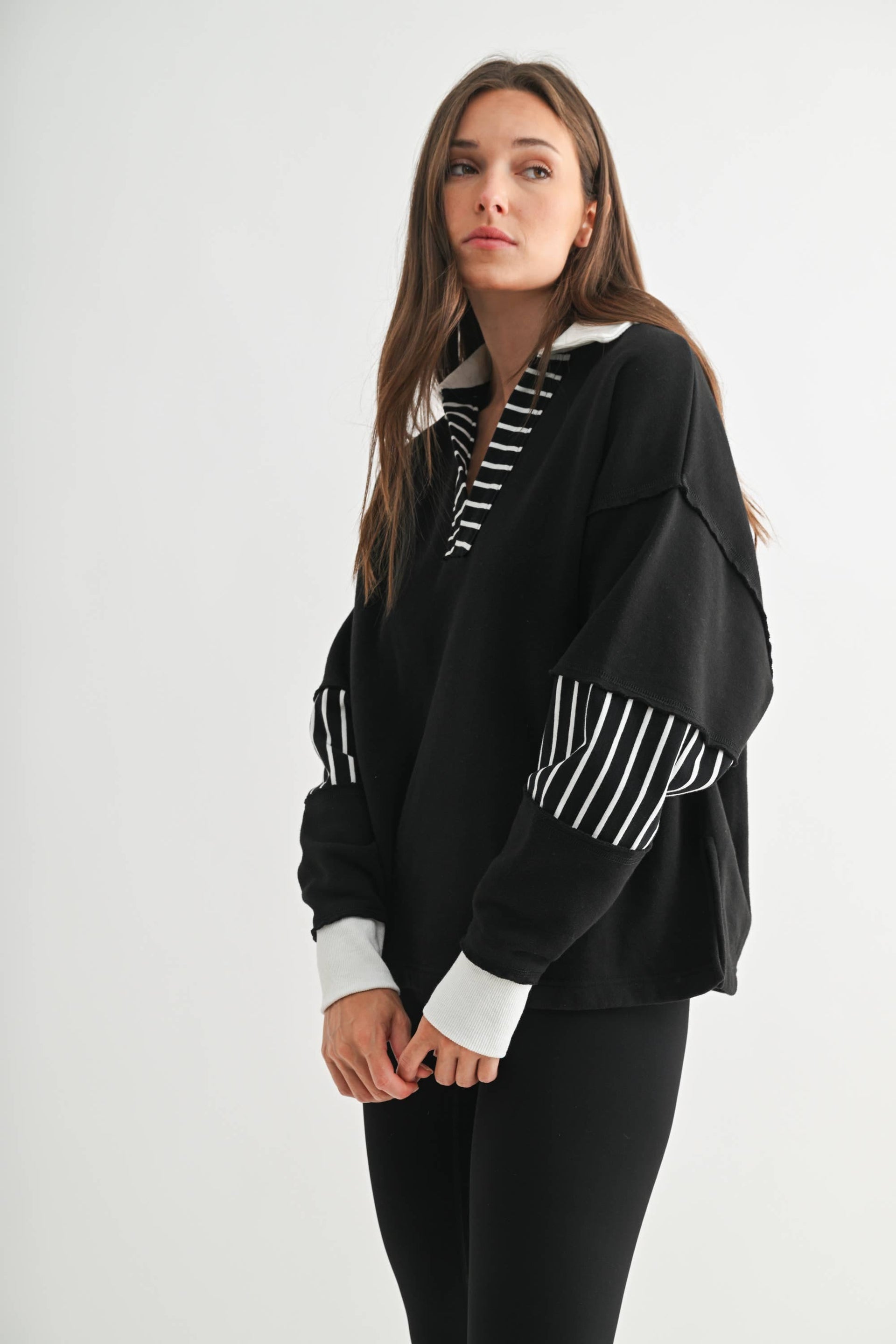 Varsity Edge Pullover-Pullovers-Krush Kandy, Women's Online Fashion Boutique Located in Phoenix, Arizona (Scottsdale Area)