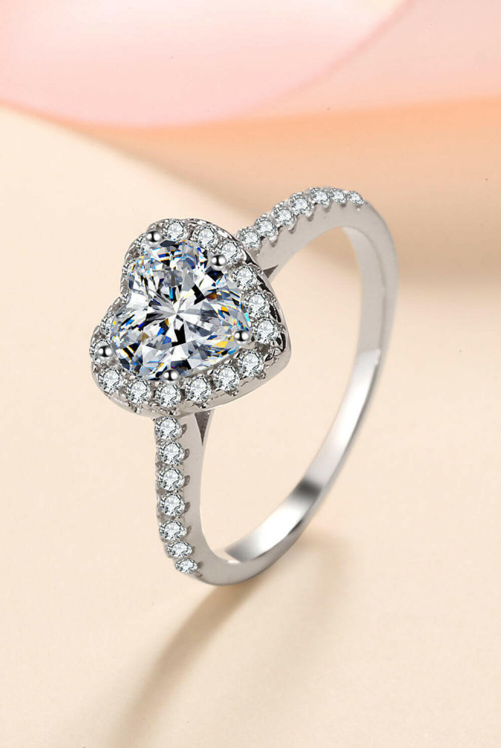 1 Carat Moissanite Heart-Shaped Ring-Krush Kandy, Women's Online Fashion Boutique Located in Phoenix, Arizona (Scottsdale Area)