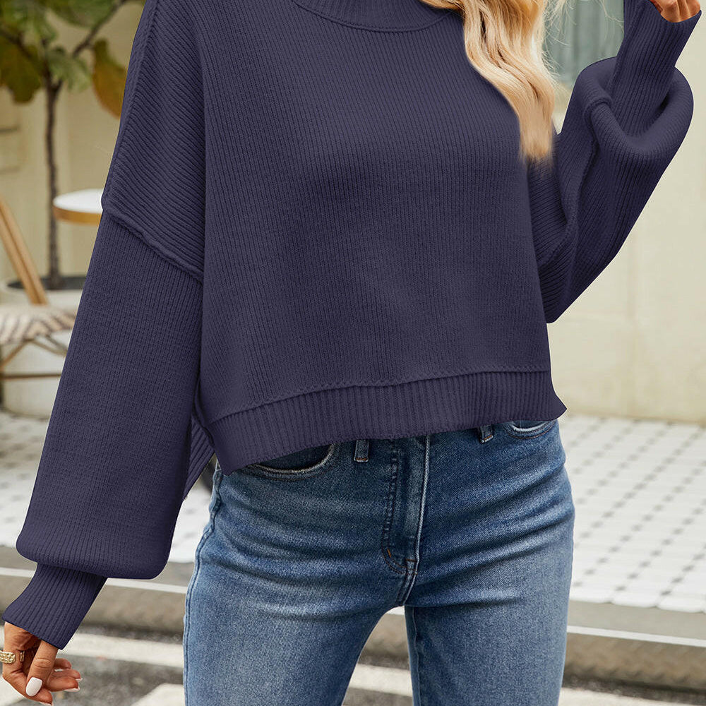 Round Neck Dropped Shoulder Sweater-Krush Kandy, Women's Online Fashion Boutique Located in Phoenix, Arizona (Scottsdale Area)