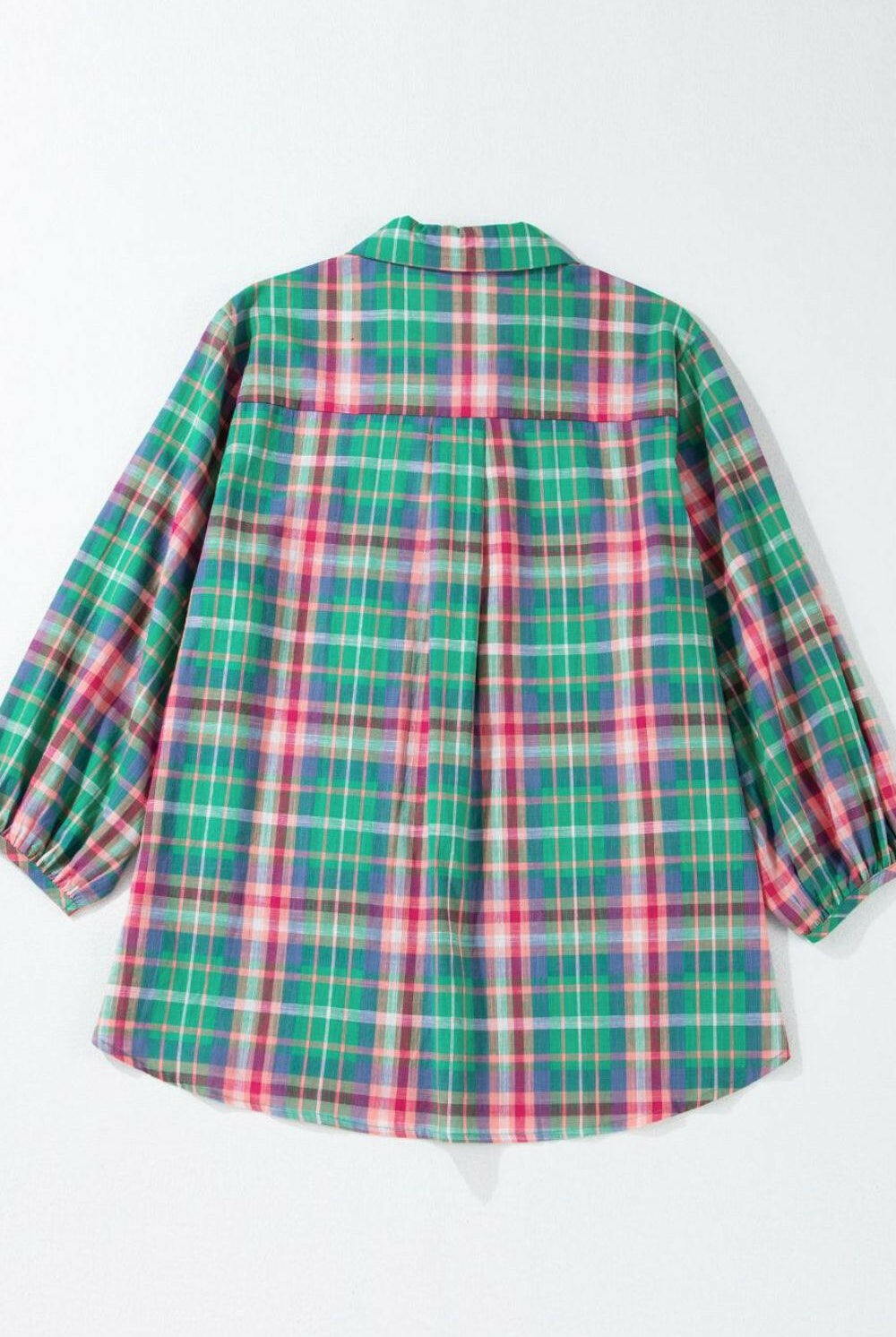 Pastel Plaid Button-Up Blouse-Blouses-Krush Kandy, Women's Online Fashion Boutique Located in Phoenix, Arizona (Scottsdale Area)