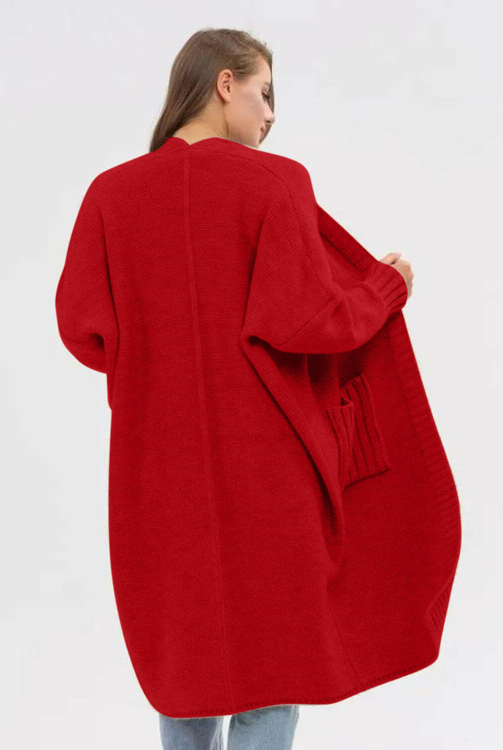 Pocketed Open Front Long Sleeve Longline Cardigan-Krush Kandy, Women's Online Fashion Boutique Located in Phoenix, Arizona (Scottsdale Area)