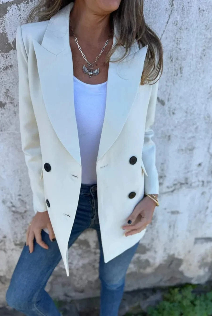 Full Size Collared Neck Long Sleeve Blazer-Blazers-Krush Kandy, Women's Online Fashion Boutique Located in Phoenix, Arizona (Scottsdale Area)