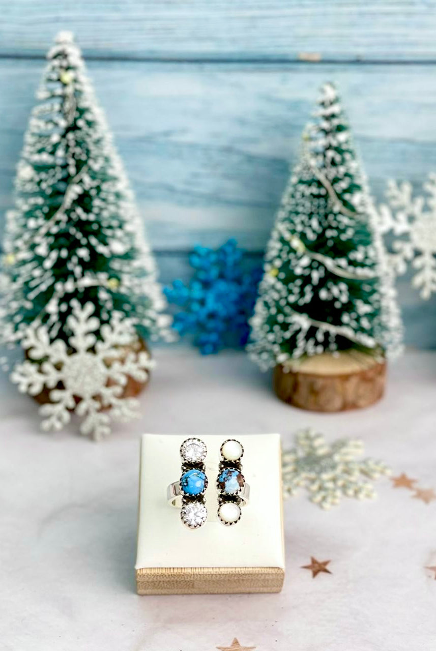 Golden Hills & White Shell Floating Ring-Rings-Krush Kandy, Women's Online Fashion Boutique Located in Phoenix, Arizona (Scottsdale Area)