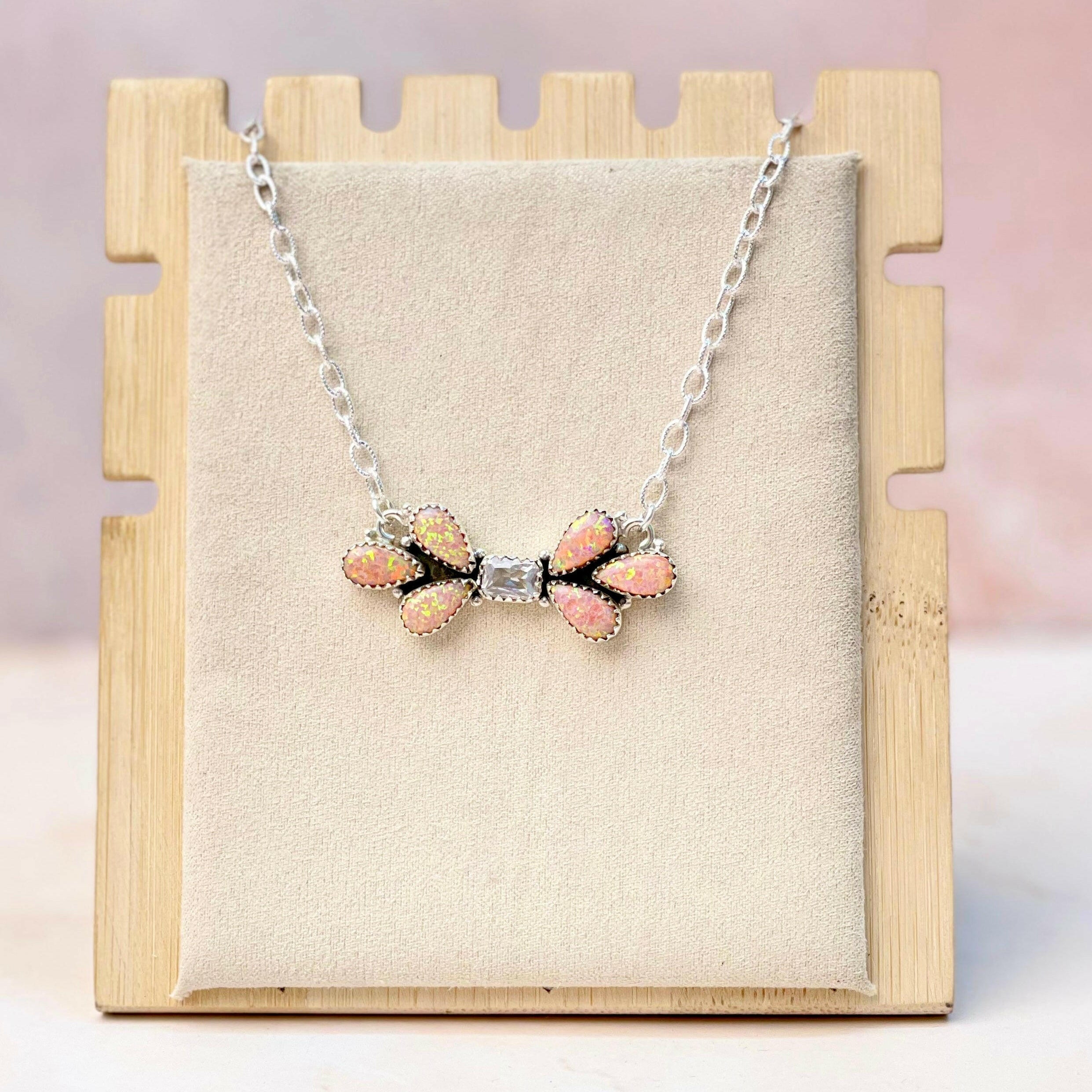 Sierra Opal Petals Bar Necklace-Necklaces-Krush Kandy, Women's Online Fashion Boutique Located in Phoenix, Arizona (Scottsdale Area)