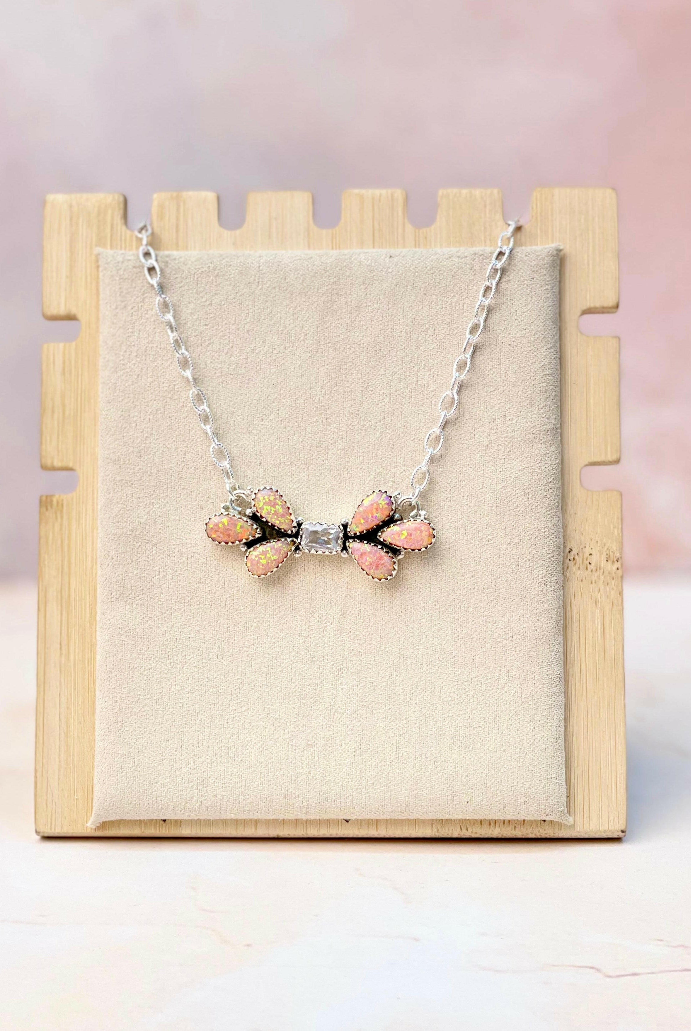 Sierra Opal Petals Bar Necklace-Necklaces-Krush Kandy, Women's Online Fashion Boutique Located in Phoenix, Arizona (Scottsdale Area)