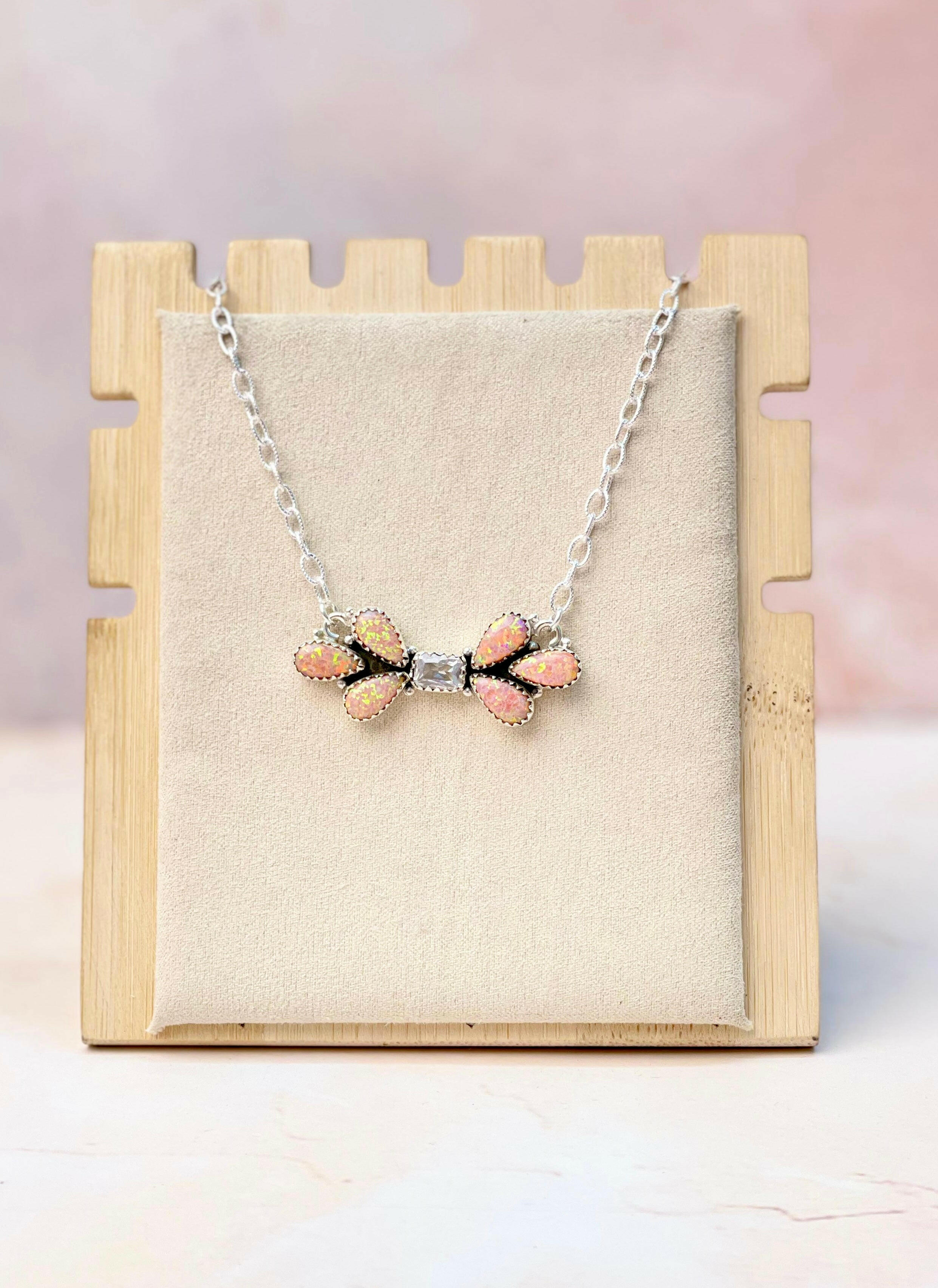 Sierra Opal Petals Bar Necklace-Necklaces-Krush Kandy, Women's Online Fashion Boutique Located in Phoenix, Arizona (Scottsdale Area)