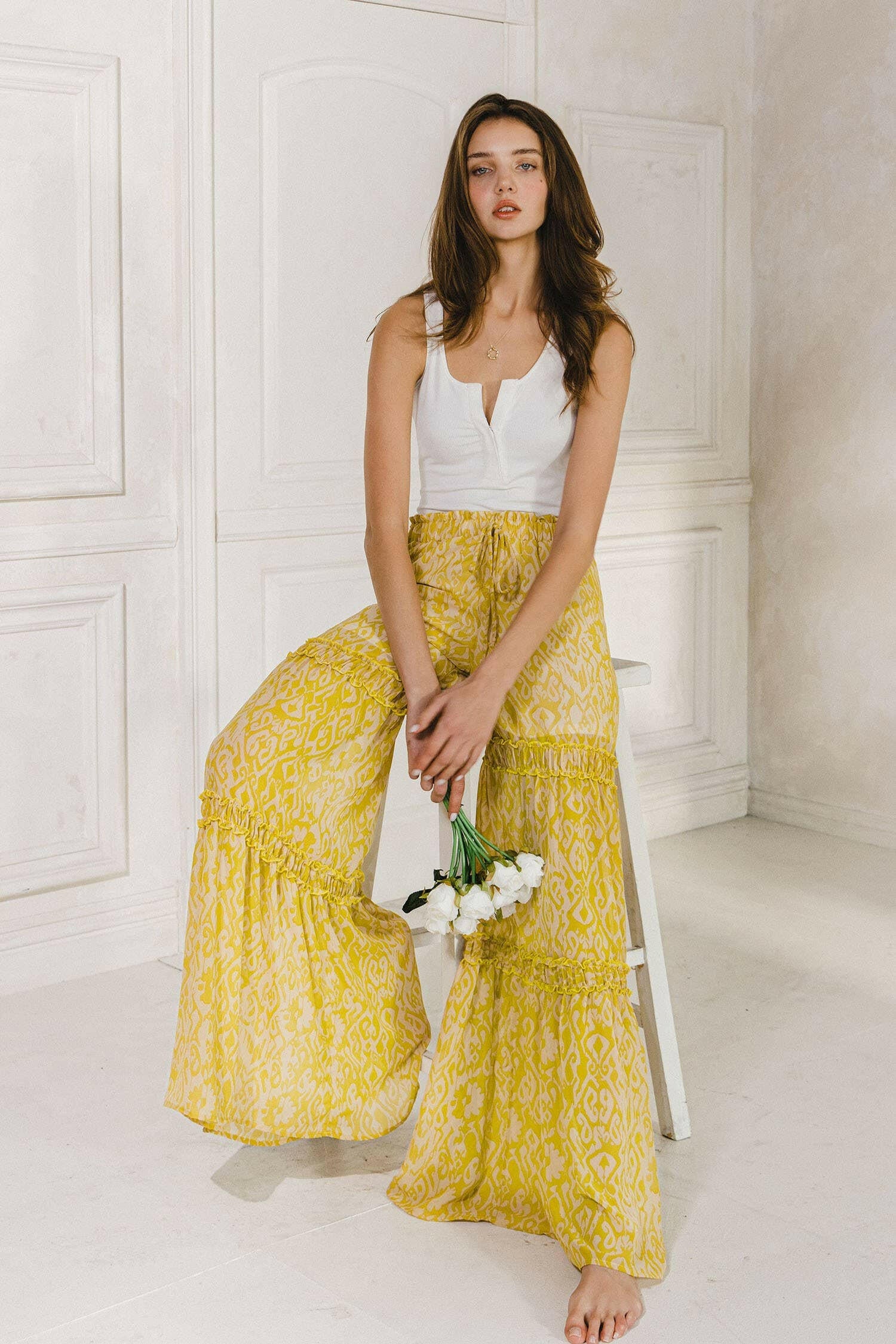 Golden Hour Tiered Palazzo Pants-Pants-Krush Kandy, Women's Online Fashion Boutique Located in Phoenix, Arizona (Scottsdale Area)