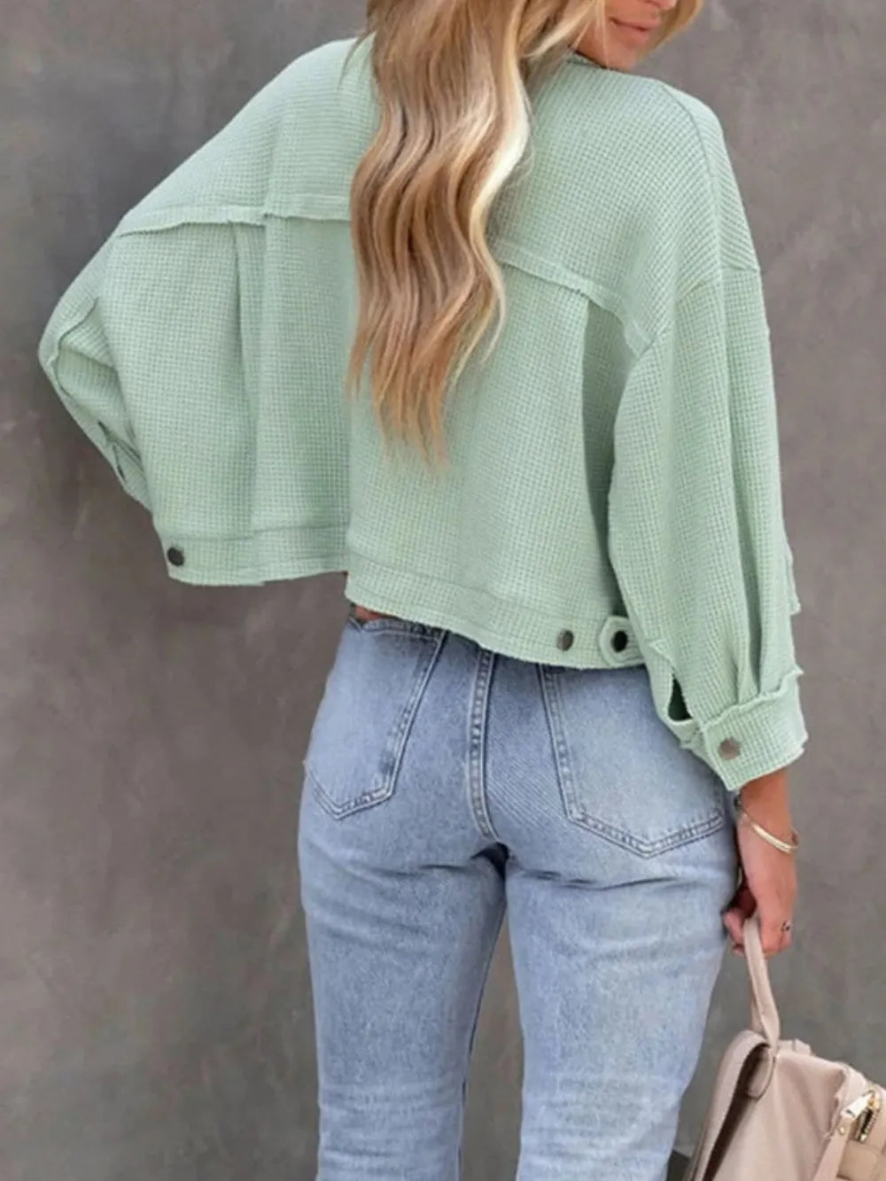 Button Up Long Sleeve Jacket-Jackets-Krush Kandy, Women's Online Fashion Boutique Located in Phoenix, Arizona (Scottsdale Area)