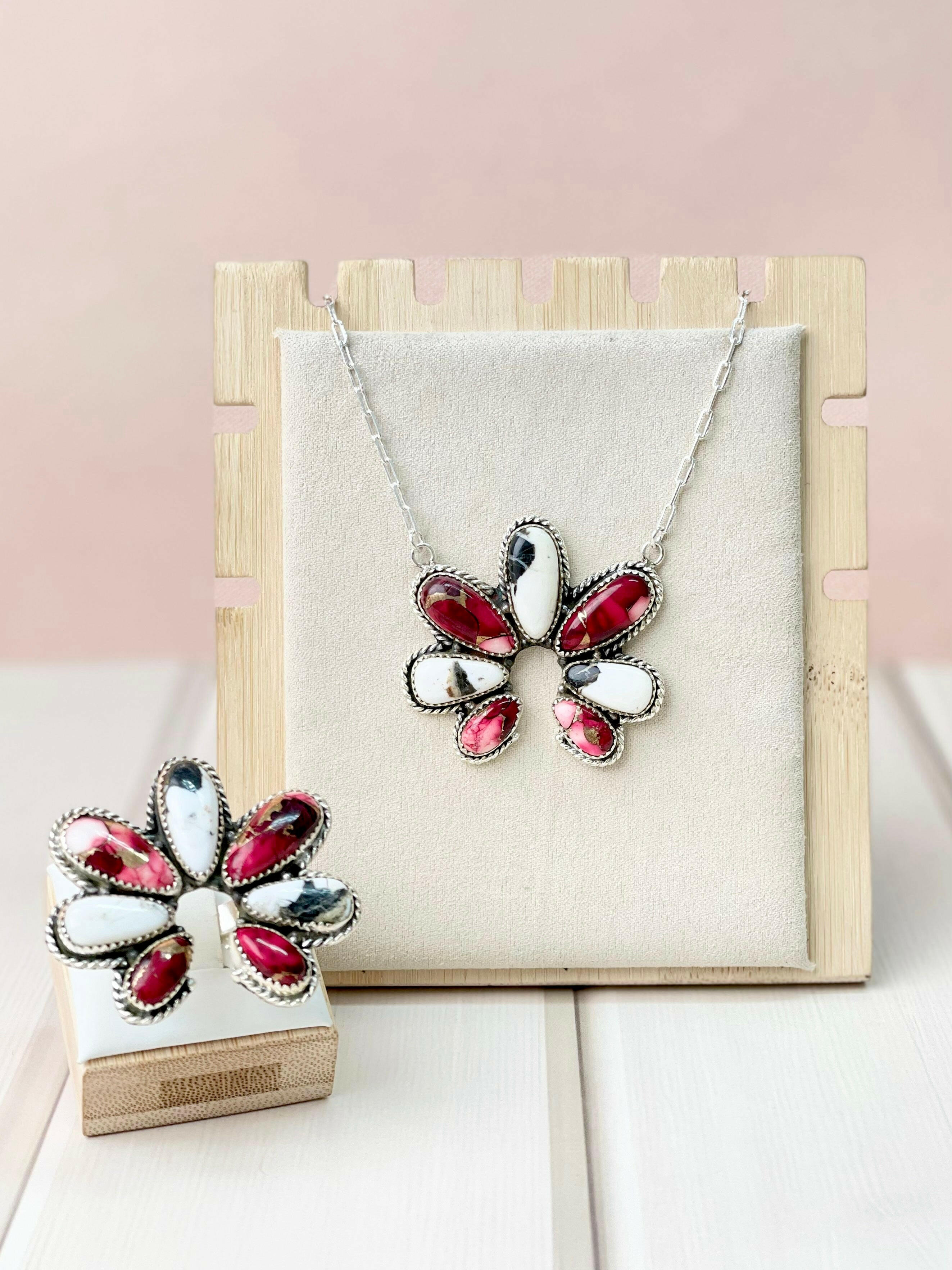 White Buffalo and Red Dahlia Naja Set-Necklaces-Krush Kandy, Women's Online Fashion Boutique Located in Phoenix, Arizona (Scottsdale Area)