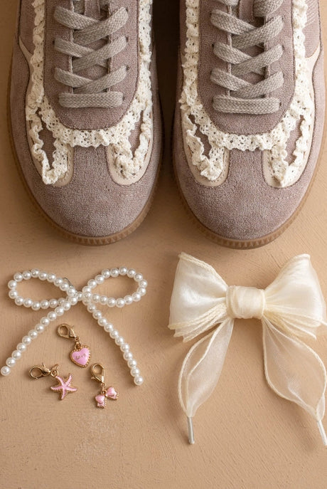 The April - Lace-trimmed Retro Sneaker-Shoes-Krush Kandy, Women's Online Fashion Boutique Located in Phoenix, Arizona (Scottsdale Area)