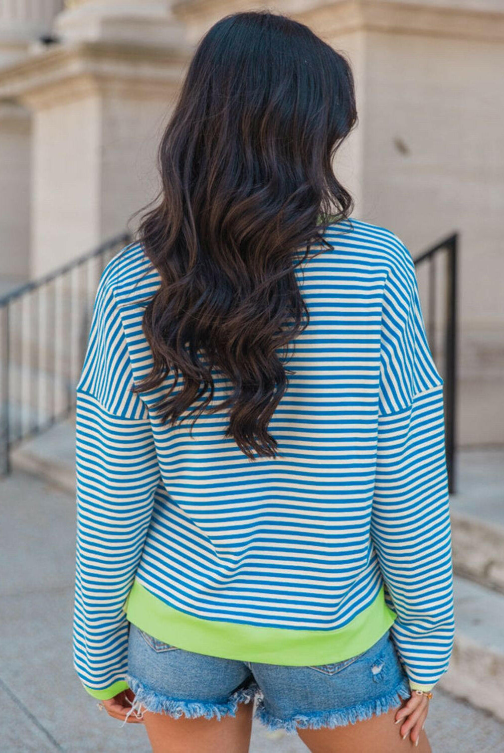 Perfee Striped Round Neck Long Sleeve Sweatshirt-Krush Kandy, Women's Online Fashion Boutique Located in Phoenix, Arizona (Scottsdale Area)