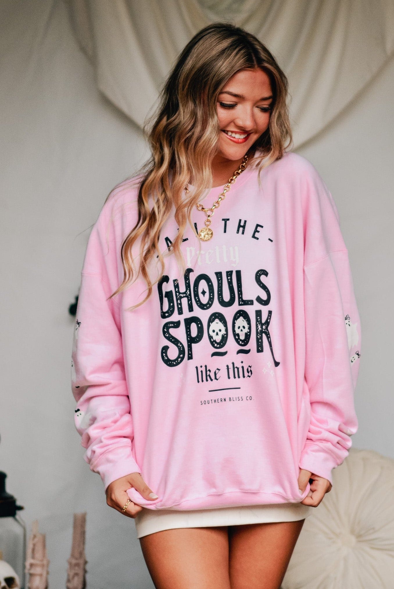 All The Pretty Ghouls Sweatshirt-Krush Kandy, Women's Online Fashion Boutique Located in Phoenix, Arizona (Scottsdale Area)