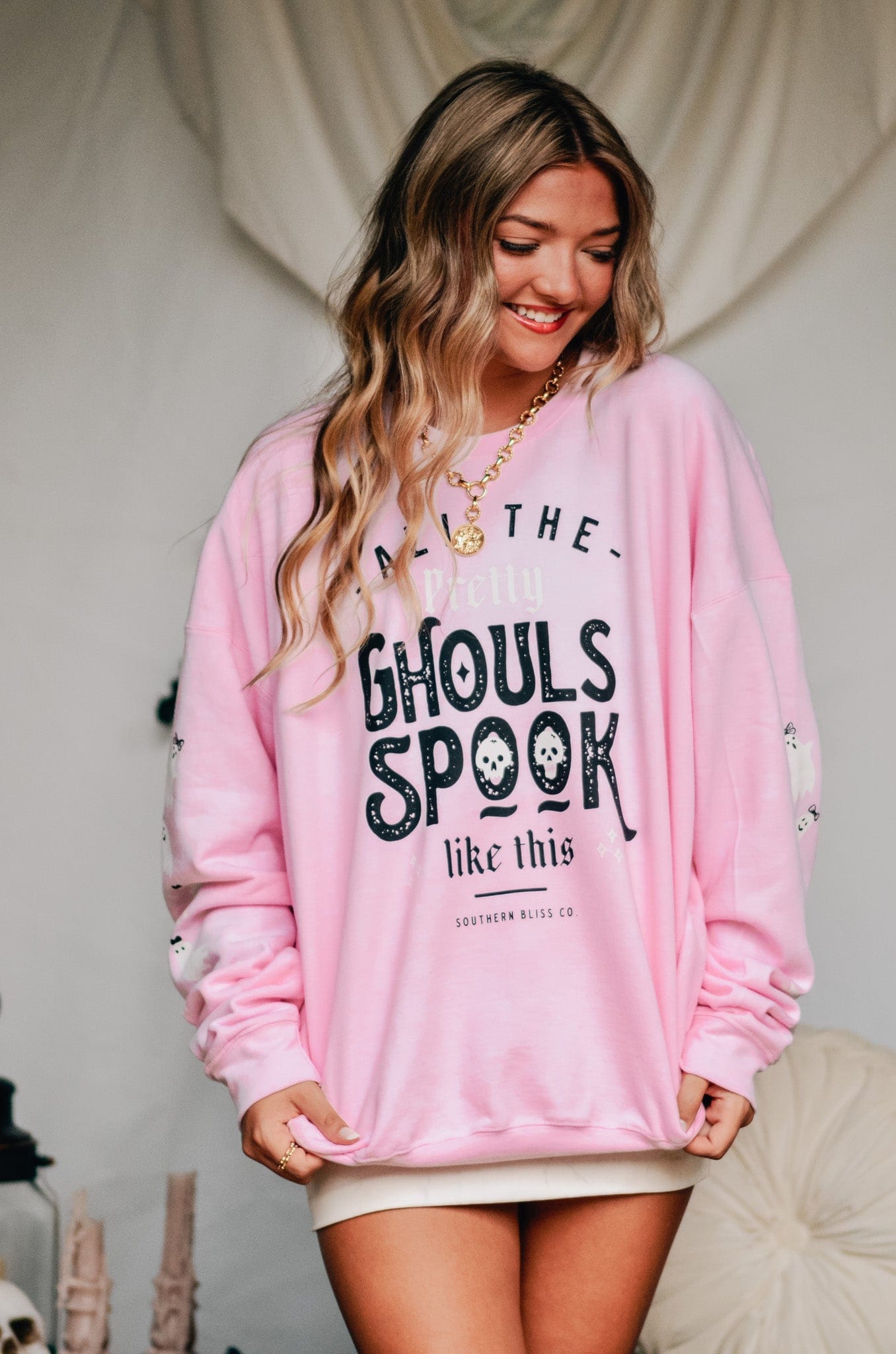 All The Pretty Ghouls Sweatshirt-Krush Kandy, Women's Online Fashion Boutique Located in Phoenix, Arizona (Scottsdale Area)