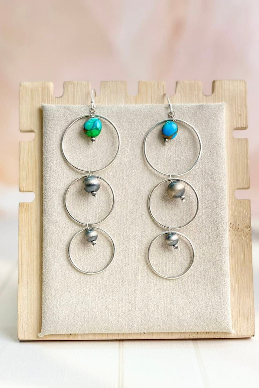 Desert Pearl Dahlia Hoops Earrings-Earrings-Krush Kandy, Women's Online Fashion Boutique Located in Phoenix, Arizona (Scottsdale Area)