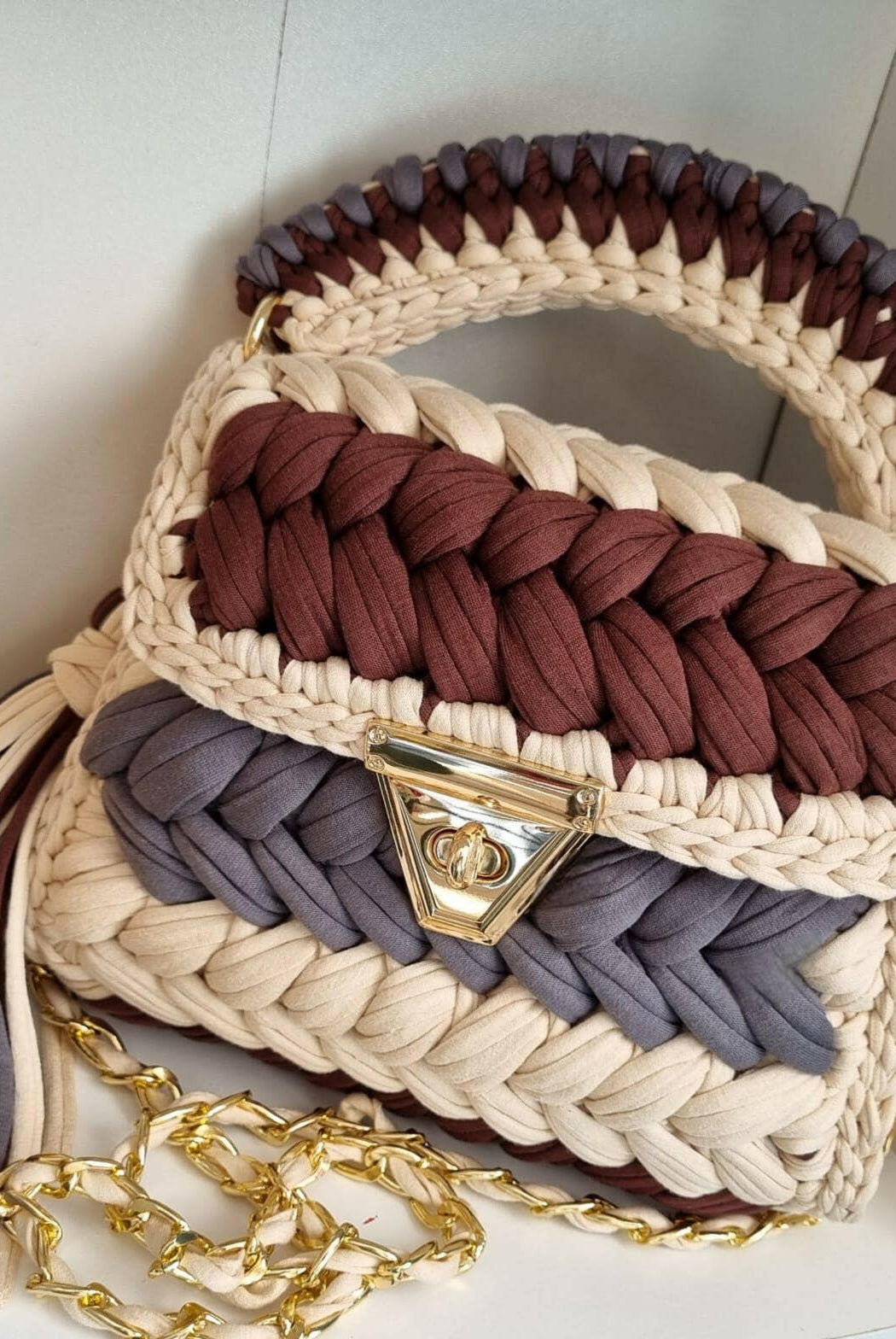 Neutral Temptations Handmade Crochet Purse-handbags-Krush Kandy, Women's Online Fashion Boutique Located in Phoenix, Arizona (Scottsdale Area)
