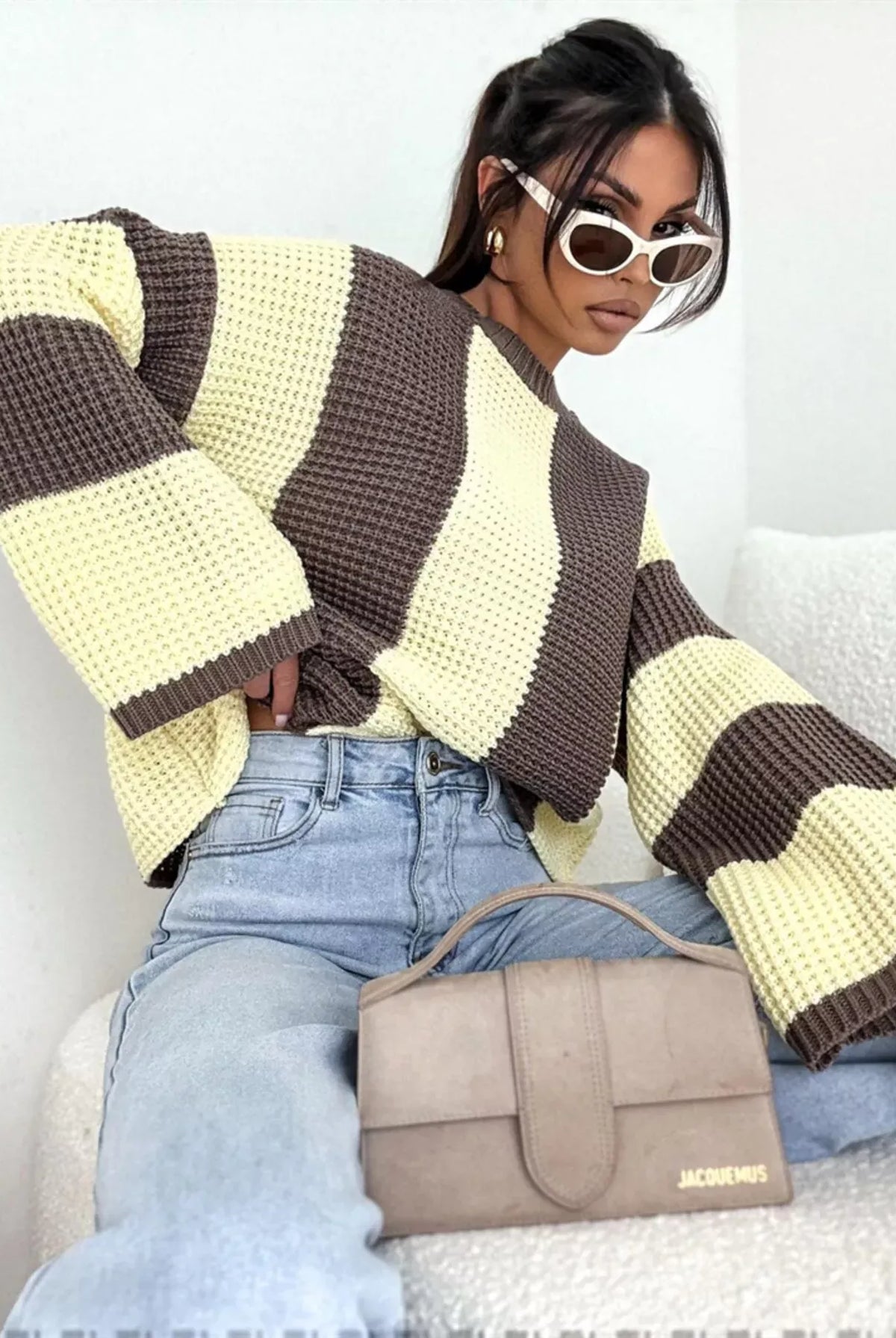 Color Block Long Sleeve Sweater-Sweater-Krush Kandy, Women's Online Fashion Boutique Located in Phoenix, Arizona (Scottsdale Area)