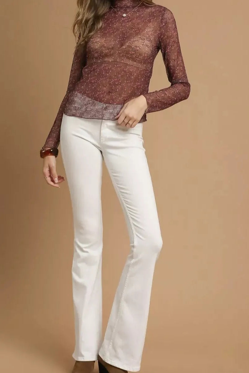 Umgee Nylon Lace Mesh Long Sleeve Top-Tops-Krush Kandy, Women's Online Fashion Boutique Located in Phoenix, Arizona (Scottsdale Area)