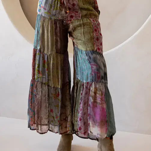 Boho Flared Patchwork Pants-Pants-Krush Kandy, Women's Online Fashion Boutique Located in Phoenix, Arizona (Scottsdale Area)