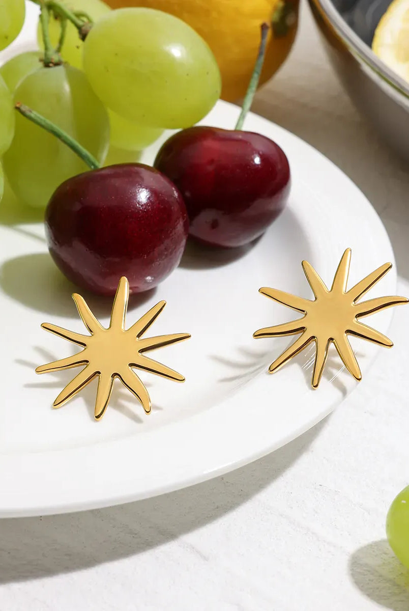 18K Gold-Plated Starburst Stud Earrings-Earrings-Krush Kandy, Women's Online Fashion Boutique Located in Phoenix, Arizona (Scottsdale Area)