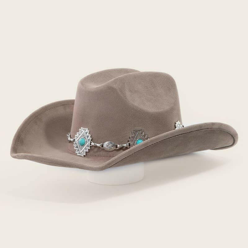 Turquoise Stud Concho Belt Cowboy Hat-Hats-Krush Kandy, Women's Online Fashion Boutique Located in Phoenix, Arizona (Scottsdale Area)