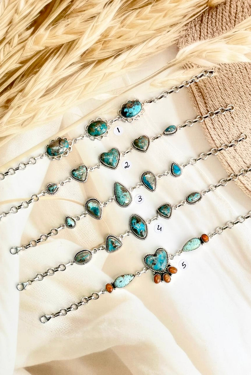 Persian Turquoise & Orange Mohave Bracelets sn 12-Bracelets-Krush Kandy, Women's Online Fashion Boutique Located in Phoenix, Arizona (Scottsdale Area)