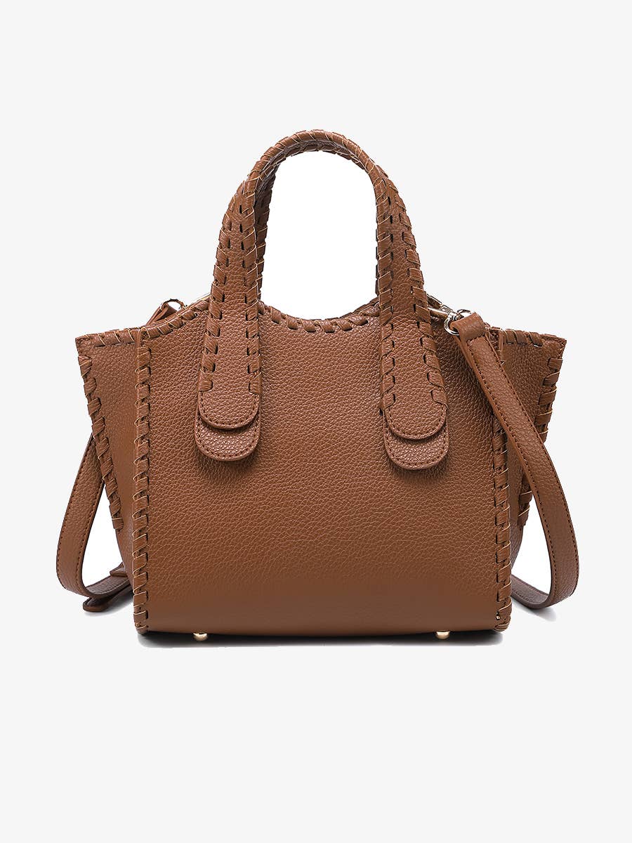 Marla Whipstitch Satchel Tote Bag-handbags-Krush Kandy, Women's Online Fashion Boutique Located in Phoenix, Arizona (Scottsdale Area)