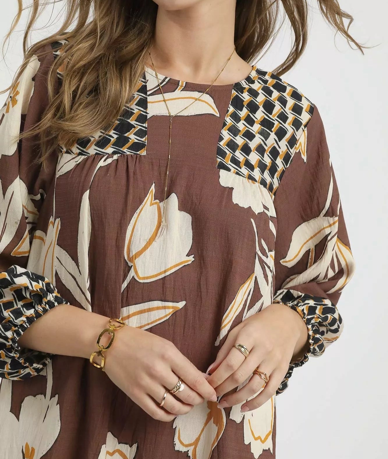 Umgee Floral High-Low Babydoll Dress-Dresses-Krush Kandy, Women's Online Fashion Boutique Located in Phoenix, Arizona (Scottsdale Area)