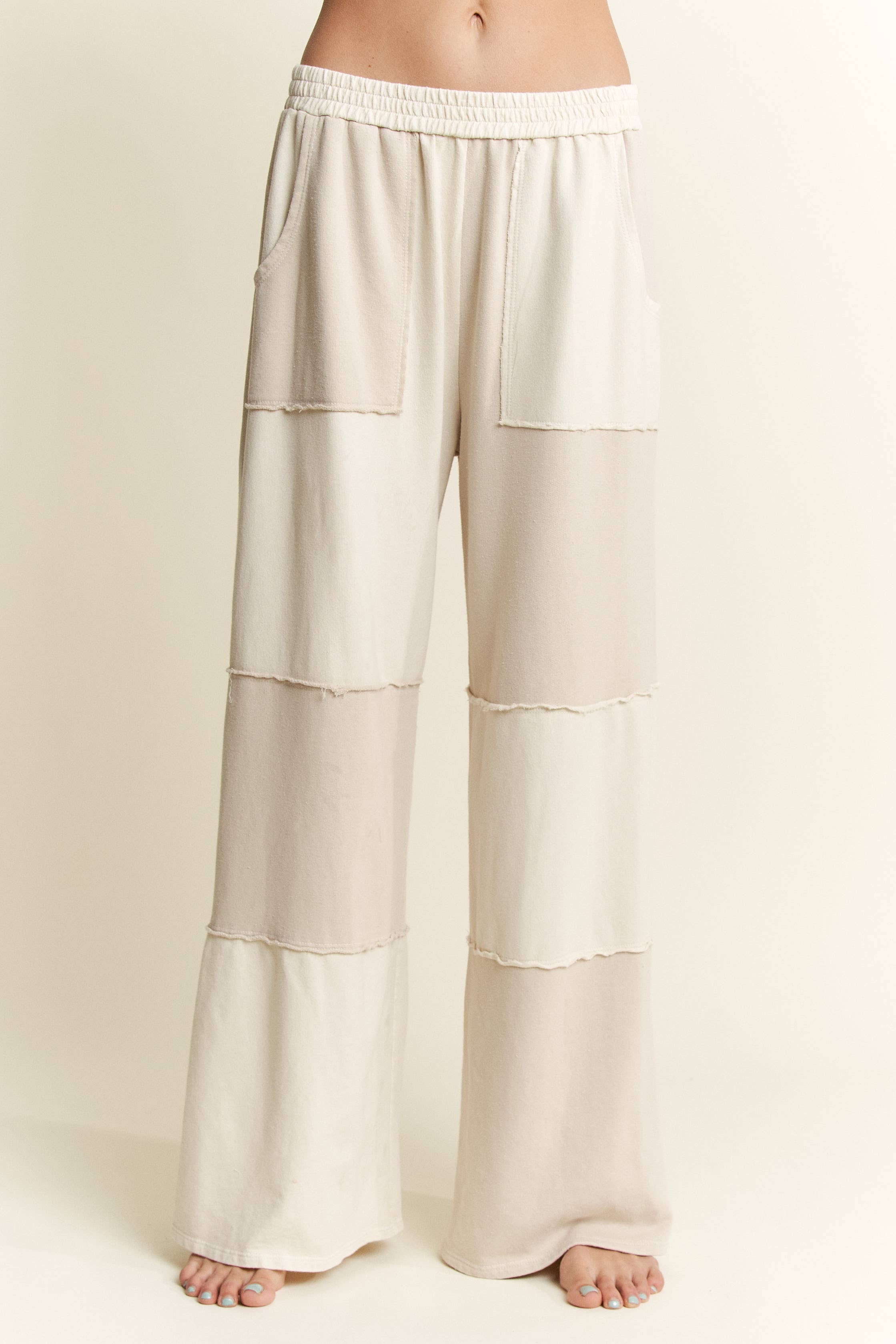 Mineral Wash Color Block Wide-leg Lounge Pants-Pants-Krush Kandy, Women's Online Fashion Boutique Located in Phoenix, Arizona (Scottsdale Area)